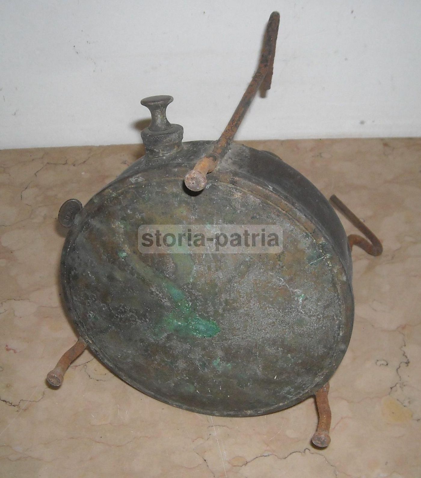 Fornello Antico A Spirito Petrolio Pris, Circa 1900, Ottone E Ferro