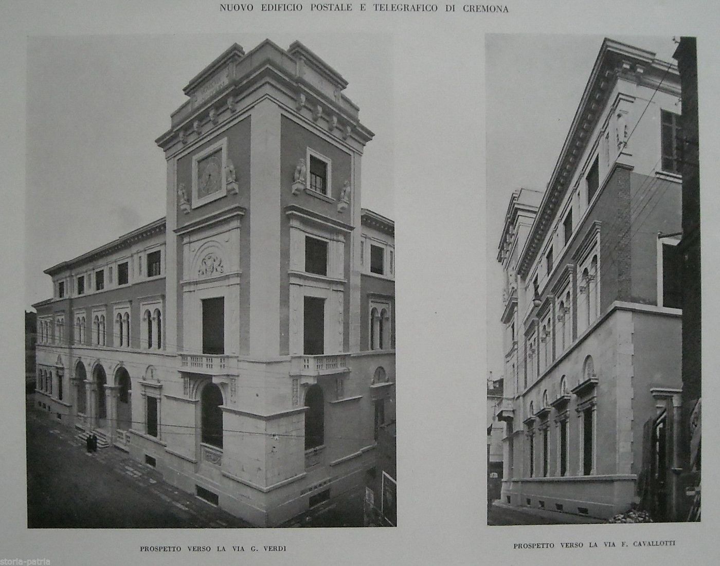 Prospettive Edificio Poste E Telegrafi Cremona, Ing. Narducci, 1930
