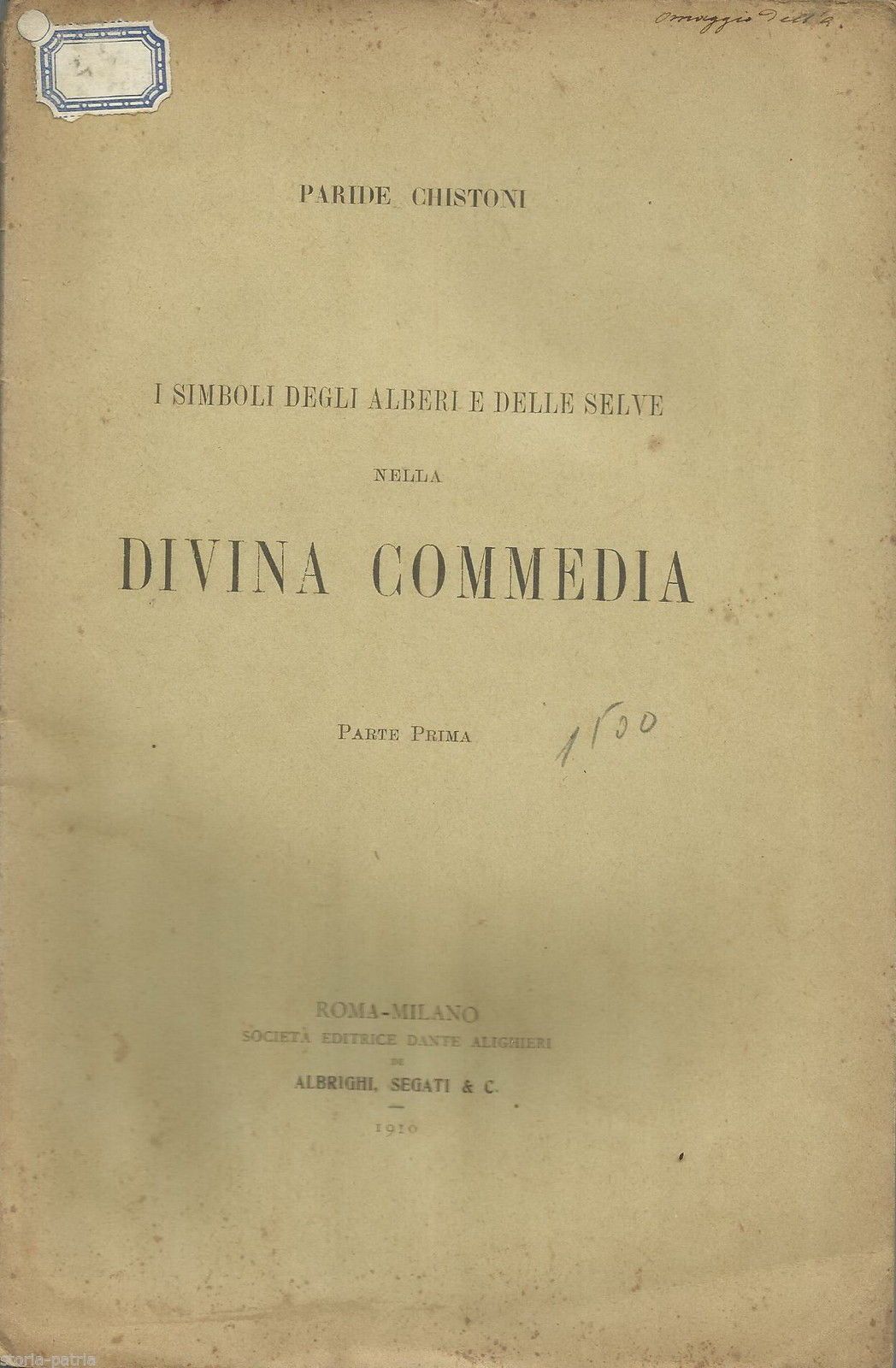 Simboli Degli Alberi E Delle Selve Nella Divina Commedia   Paride Chistoni (1910)