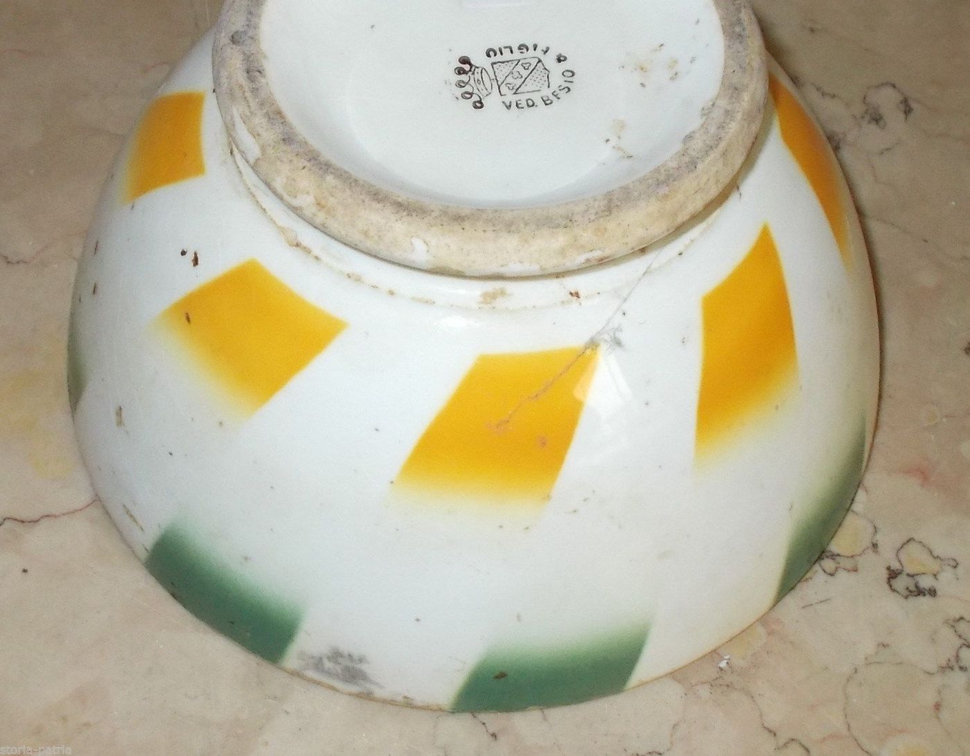 Tazza In Ceramica Vedova Besio E Figlio, Decoro Futurista, Anni '20