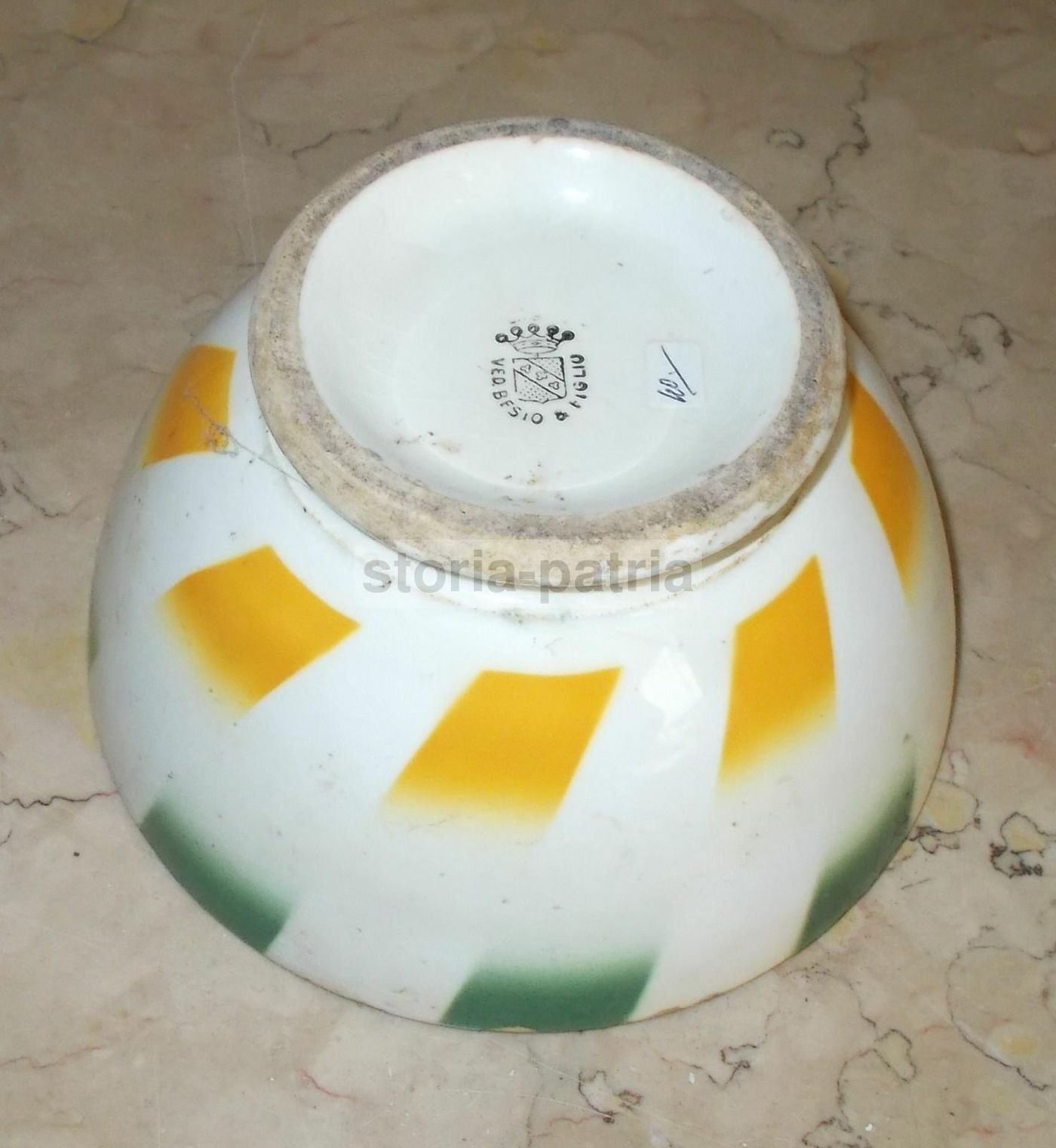 Tazza In Ceramica Vedova Besio E Figlio, Decoro Futurista, Anni '20