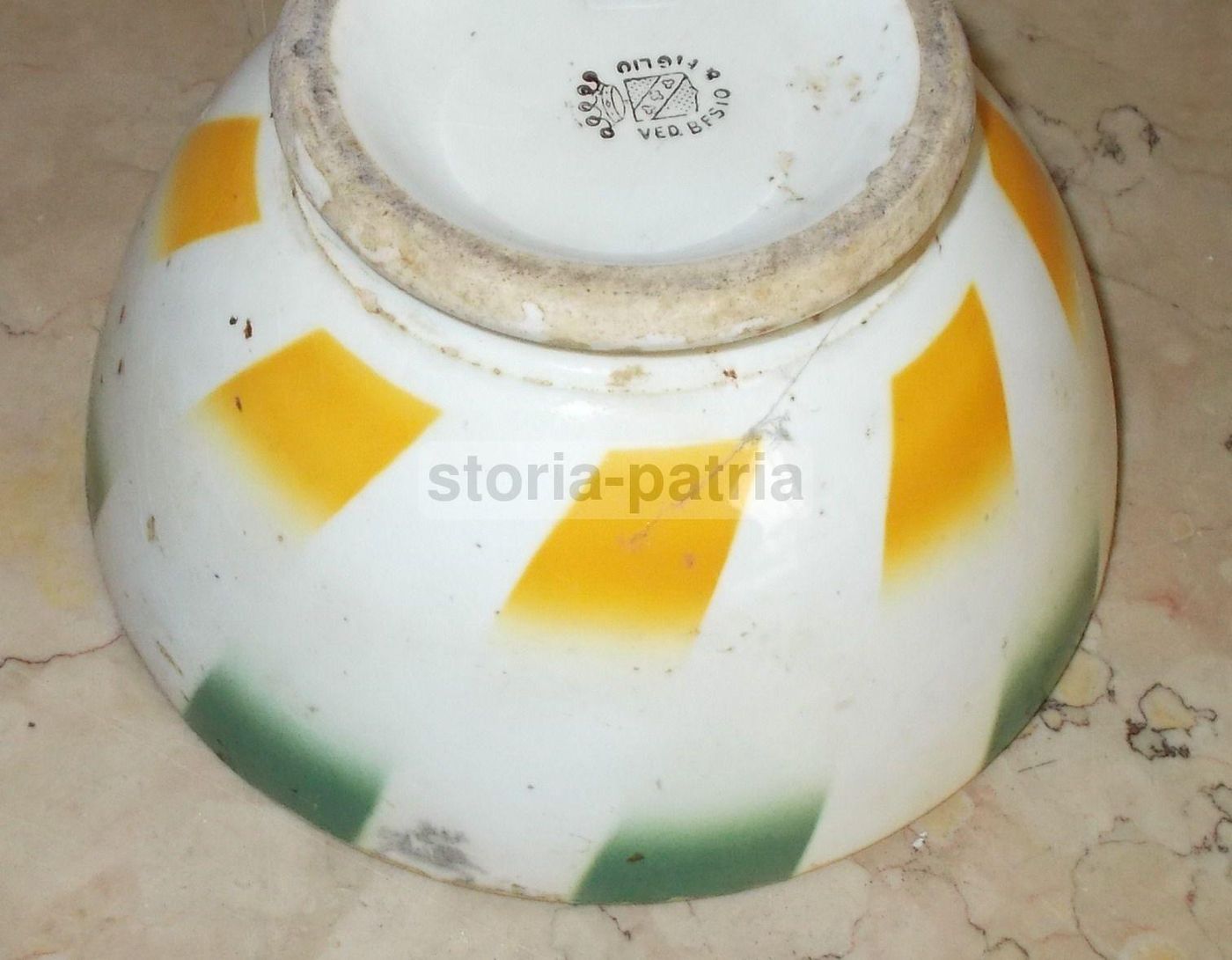 Tazza In Ceramica Vedova Besio E Figlio, Decoro Futurista, Anni '20