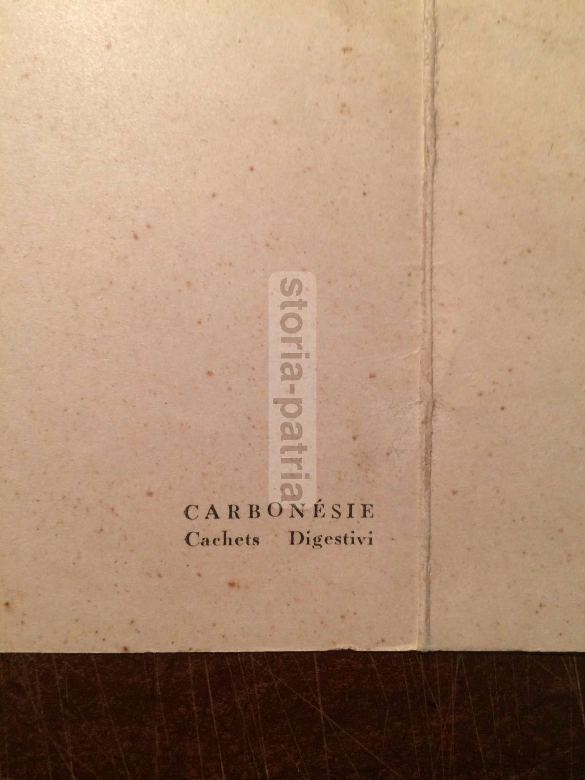 Menu Pubblicitario Antico Digestivo Carbonesie Anni '20