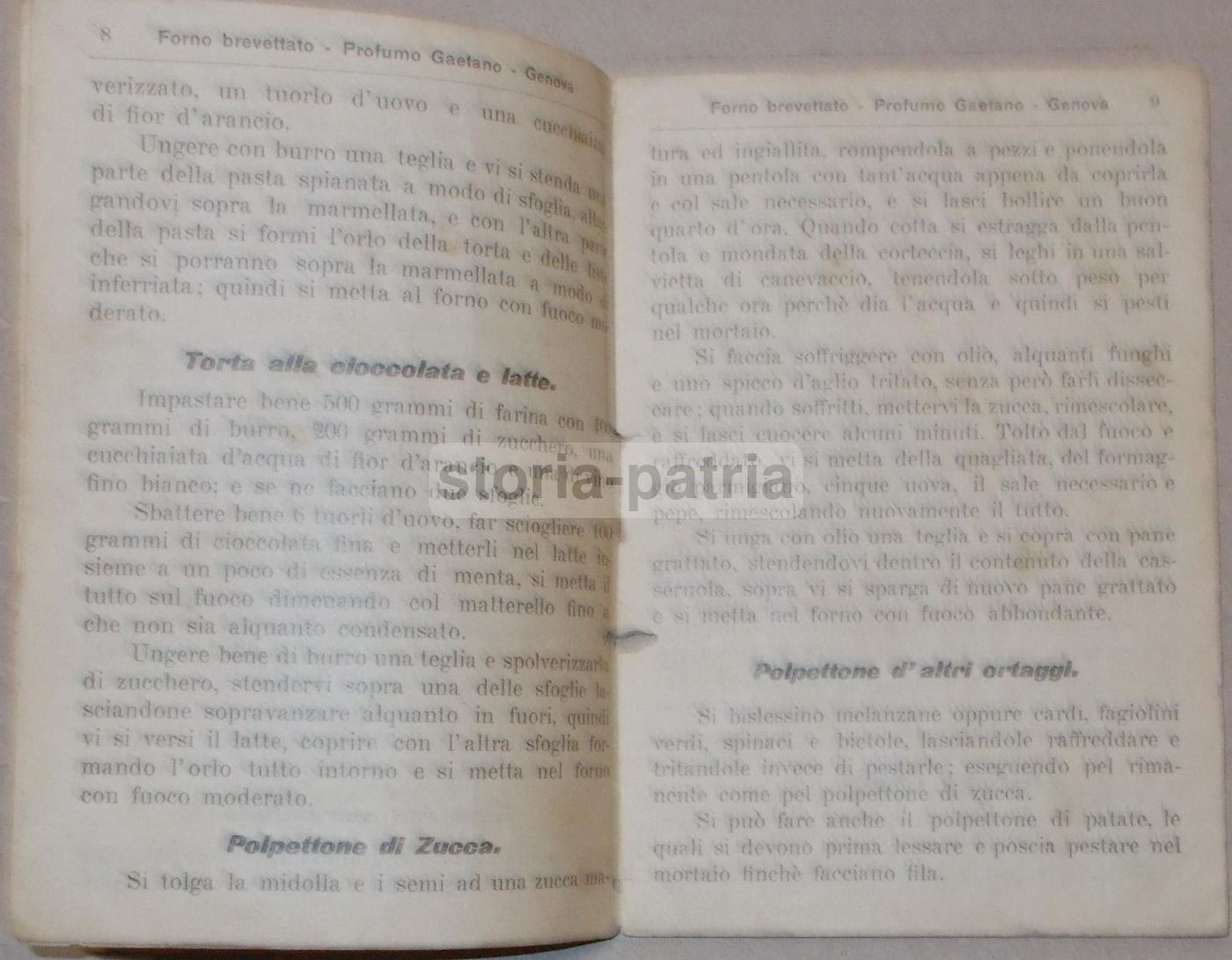 Ricettario Antico Cucina Genovese Forno Profumo Anni '20