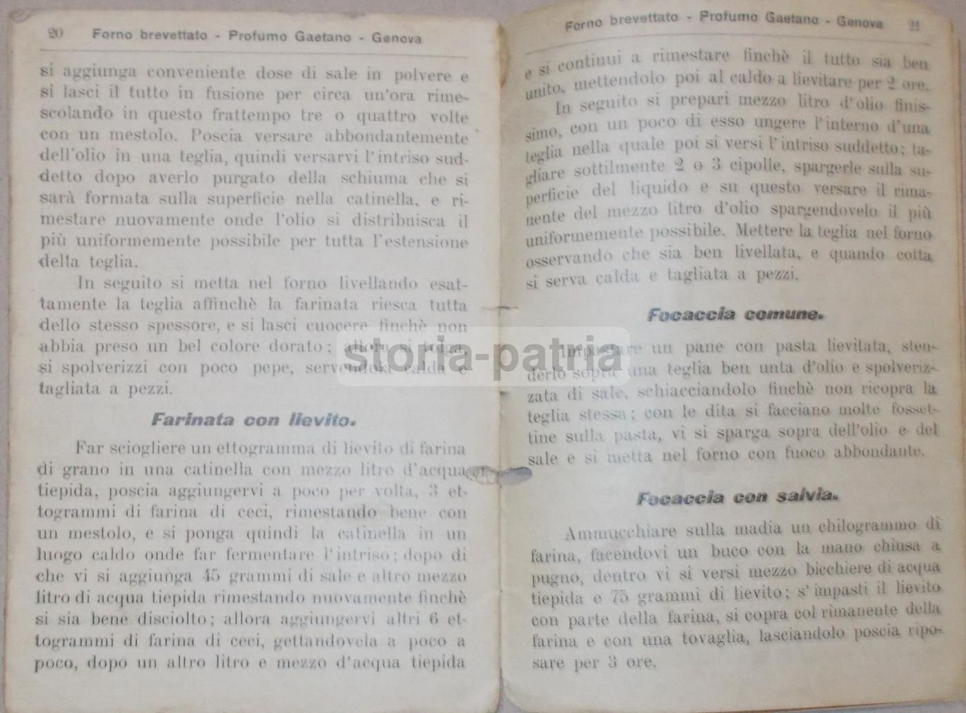 Ricettario Antico Cucina Genovese Forno Profumo Anni '20
