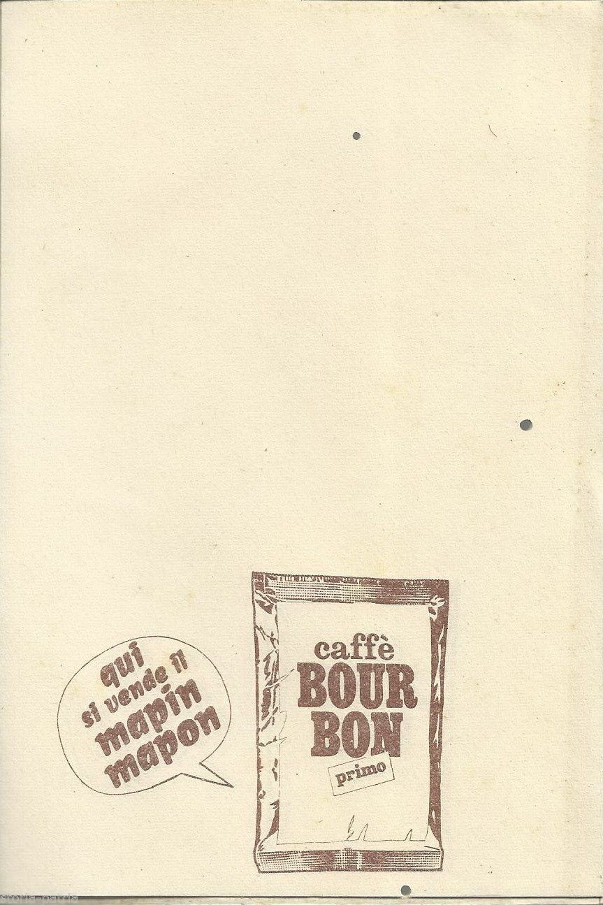 Caffè Bour Bon Mapin Mapon Foglio Pubblicitario Vintage Anni 40 60