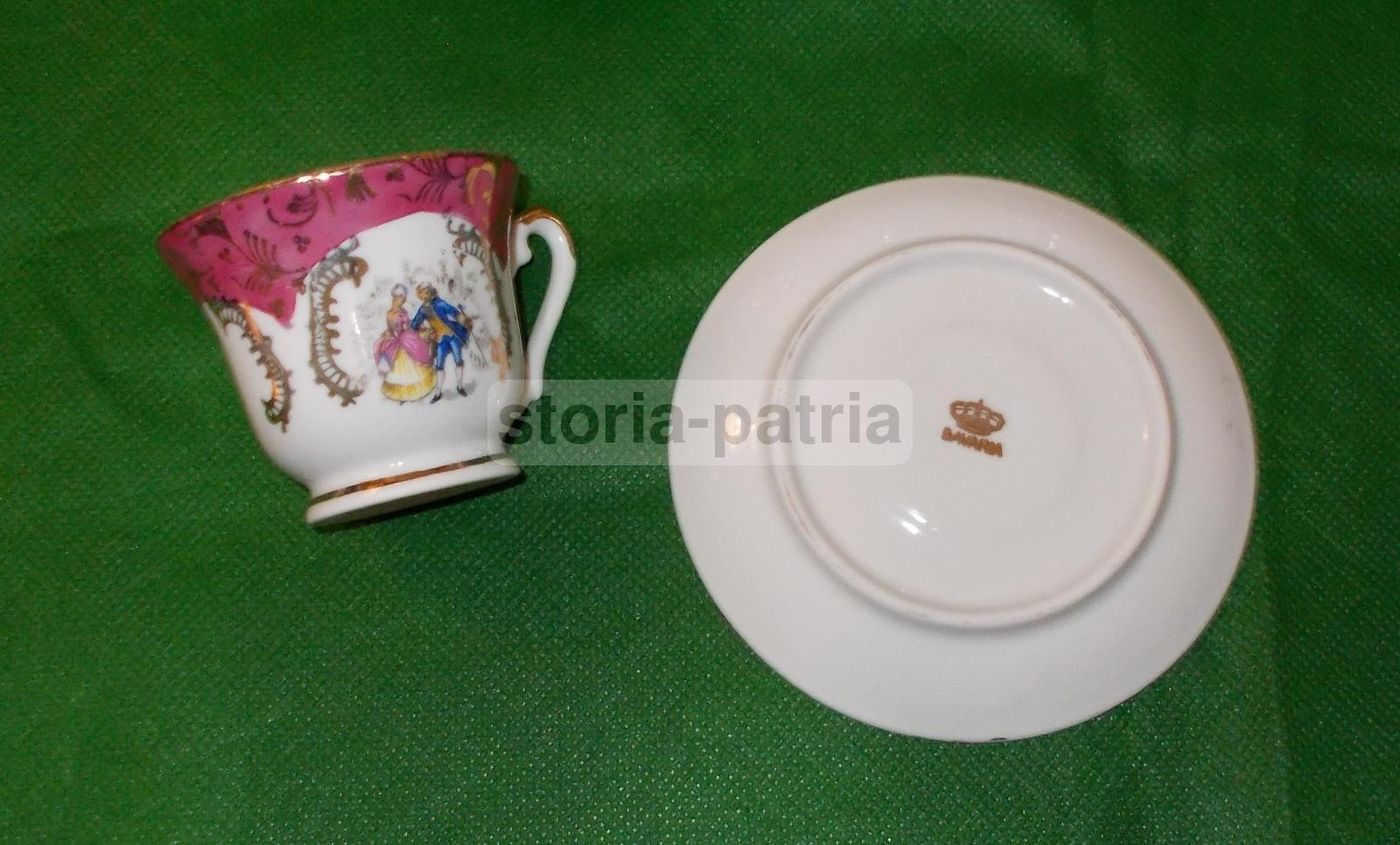 Servizio Da Caffè In Porcellana Bavaria Con Scene Galanti, Anni '30 '50