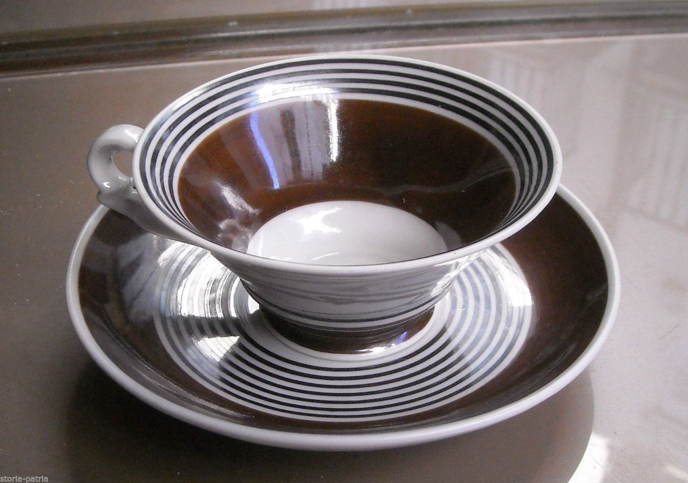Tazza Con Piattino Richard Ginori In Porcellana, Anni '30