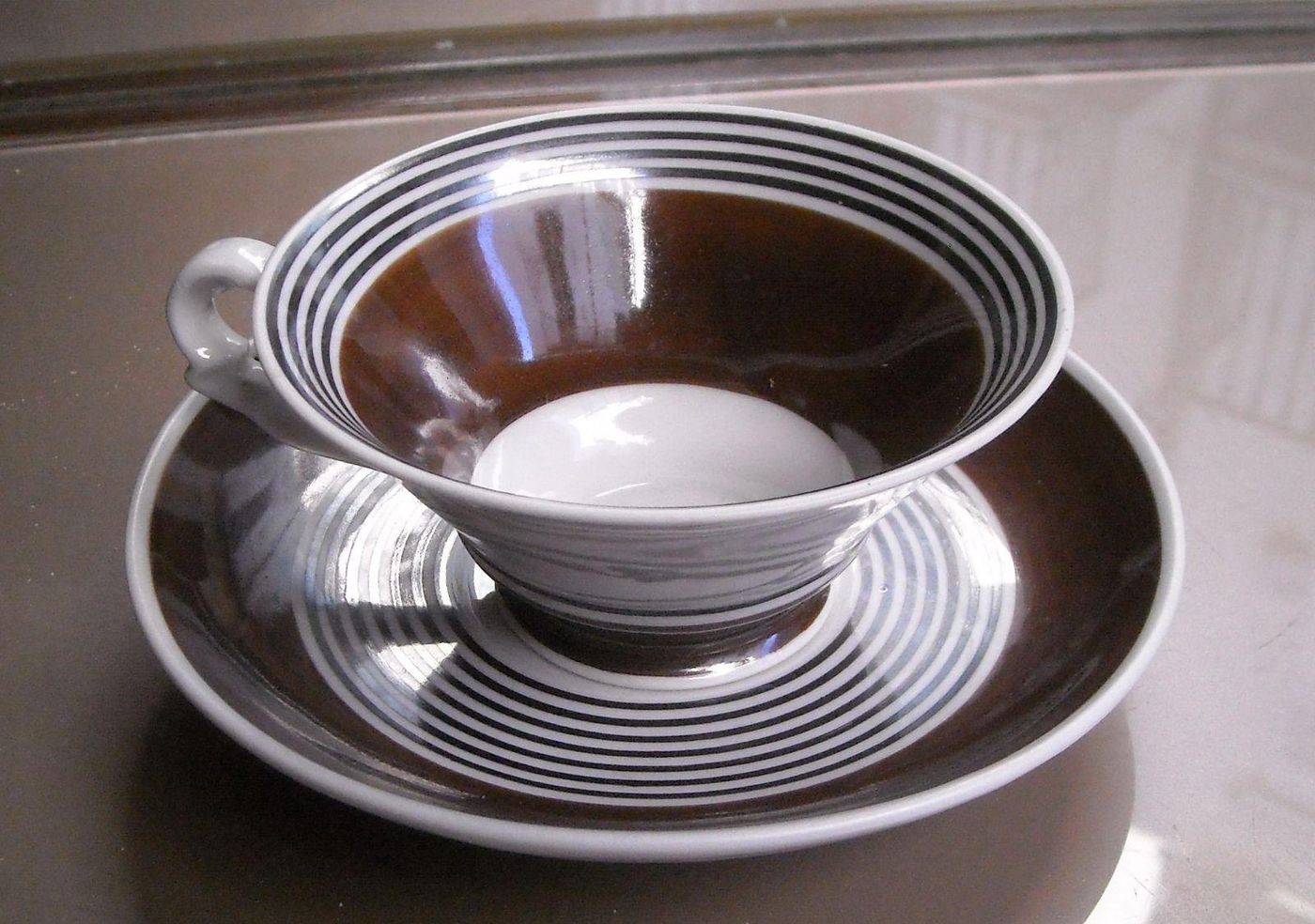 Tazza Con Piattino Richard Ginori In Porcellana, Anni '30