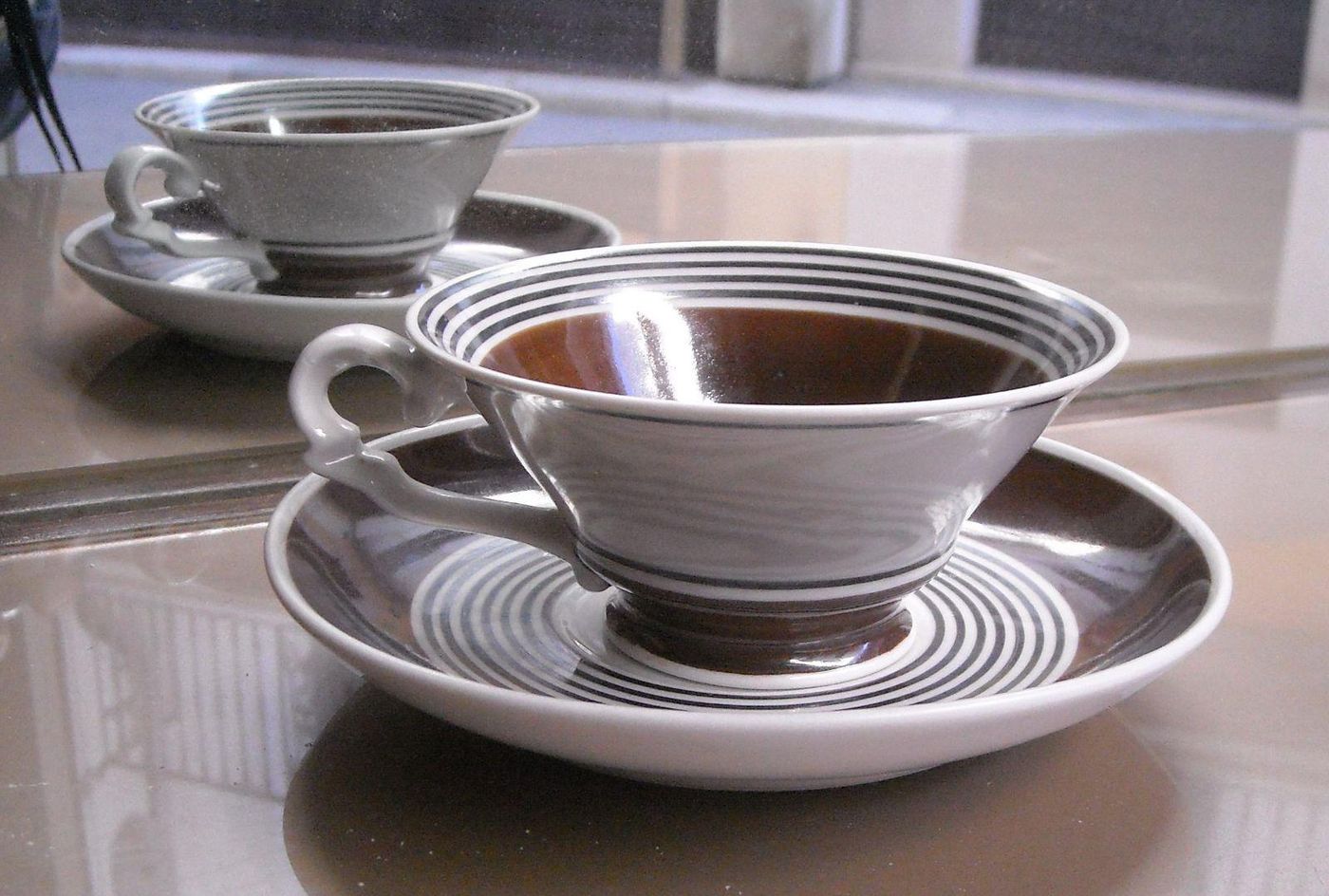 Tazza Con Piattino Richard Ginori In Porcellana, Anni '30