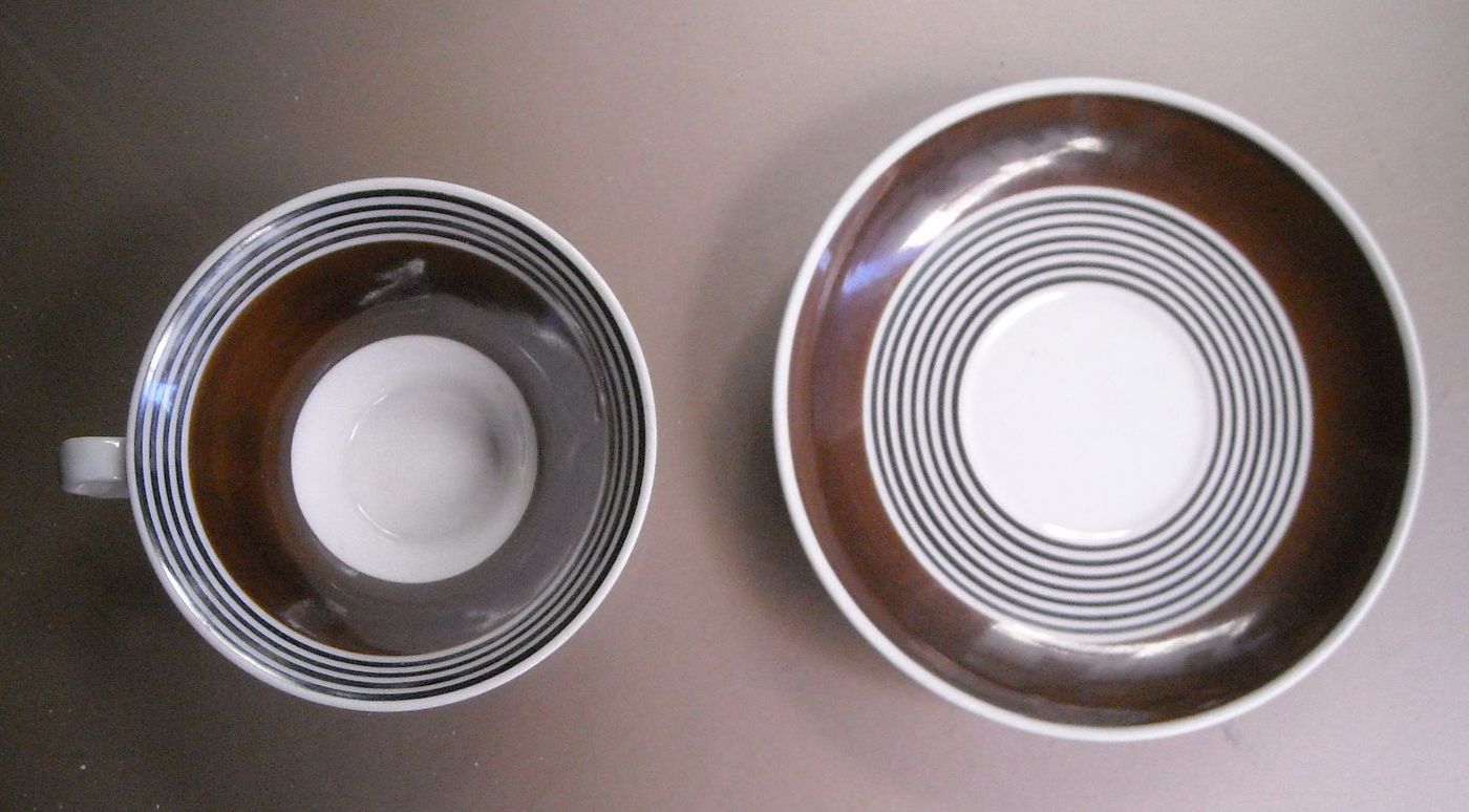 Tazza Con Piattino Richard Ginori In Porcellana, Anni '30