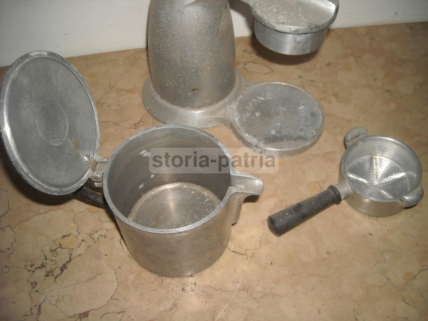 Caffettiera Napoletana Vesuviana Vintage In Metallo, Anni '50