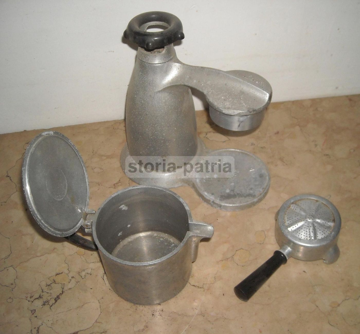 Caffettiera Napoletana Vesuviana Vintage In Metallo, Anni '50