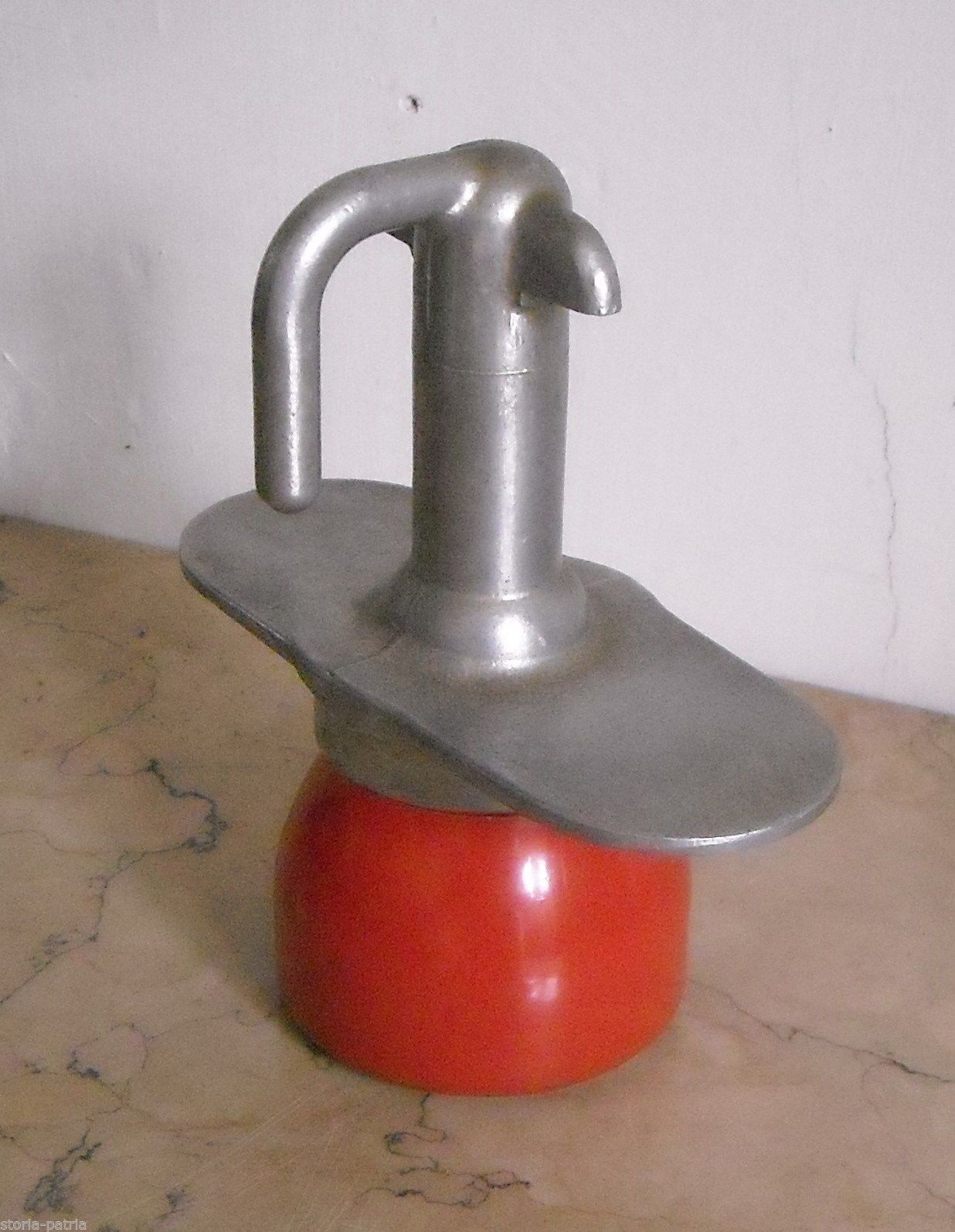 Caffettiera Vintage In Metallo Rosso Anni '50 Da Collezione