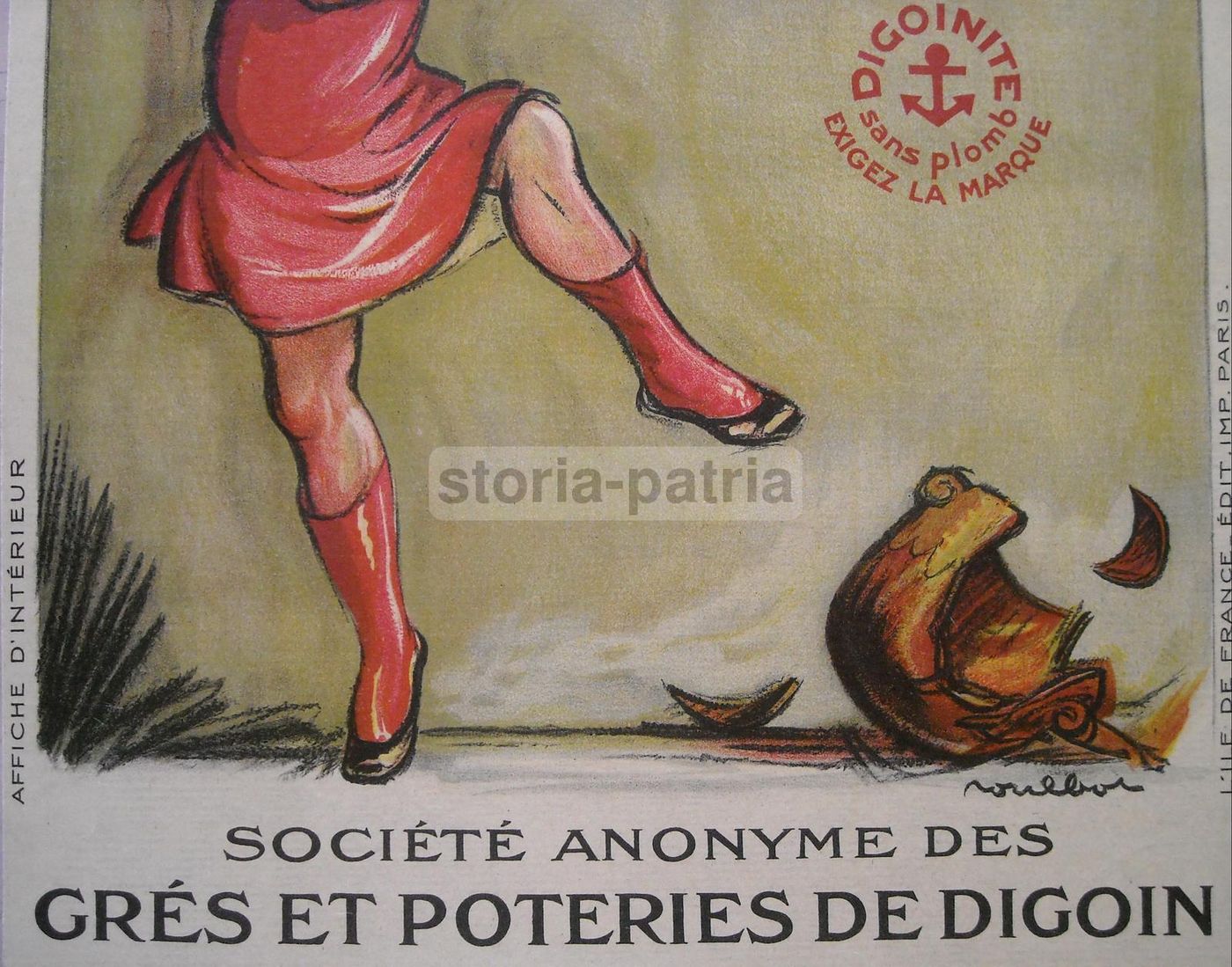 Manifesto Pubblicitario Digoinite Ceramiche Cucina Anni '30