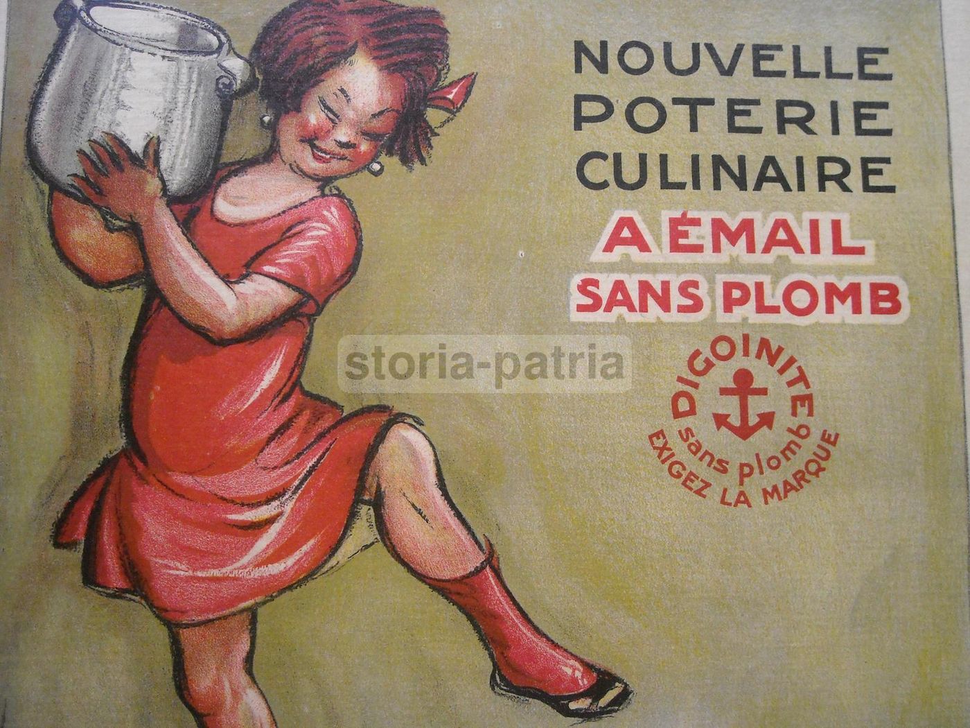 Manifesto Pubblicitario Digoinite Ceramiche Cucina Anni '30