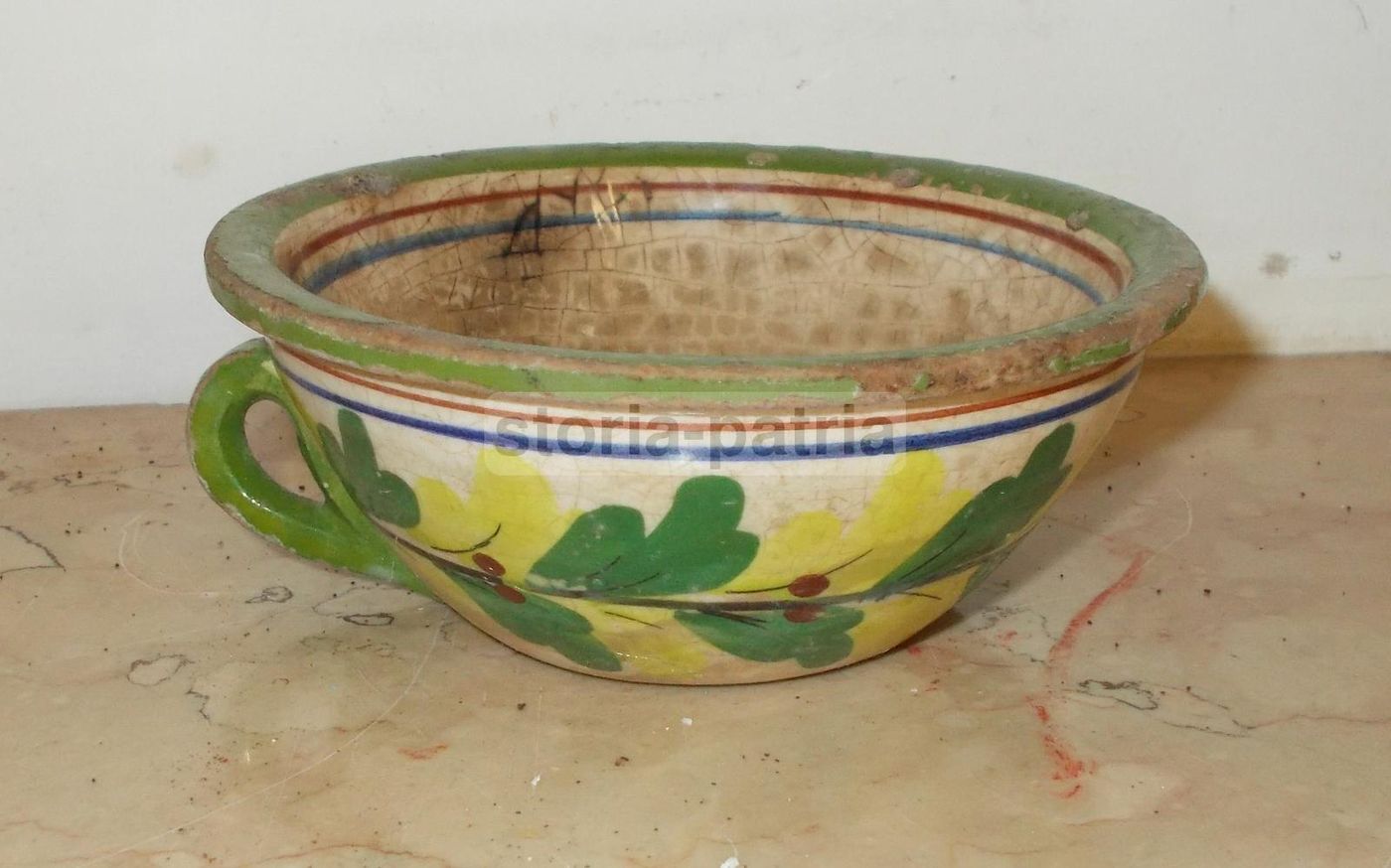 Tazza Pubblicitaria Cirio In Ceramica Con Decoro Floreale Anni '30