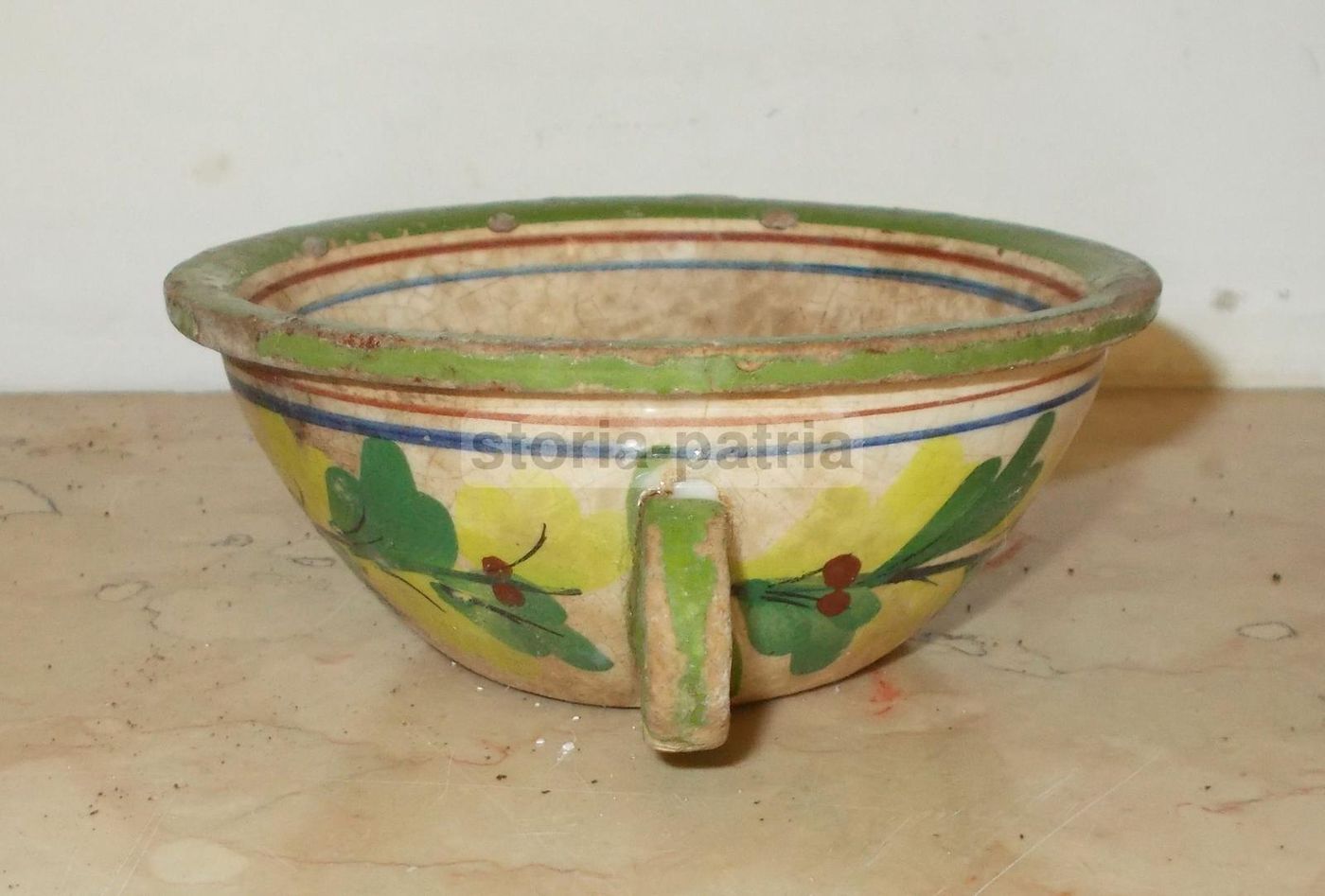 Tazza Pubblicitaria Cirio In Ceramica Con Decoro Floreale Anni '30