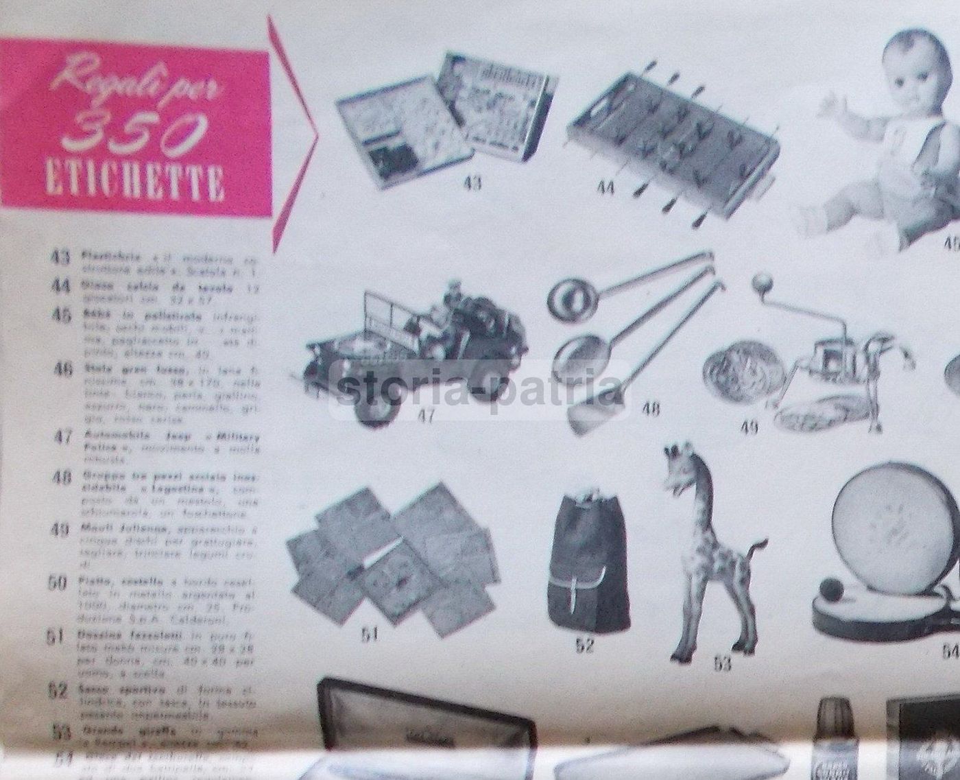 Catalogo Premi Cirio 1958: Raccolta Etichette Conserve Pomodori