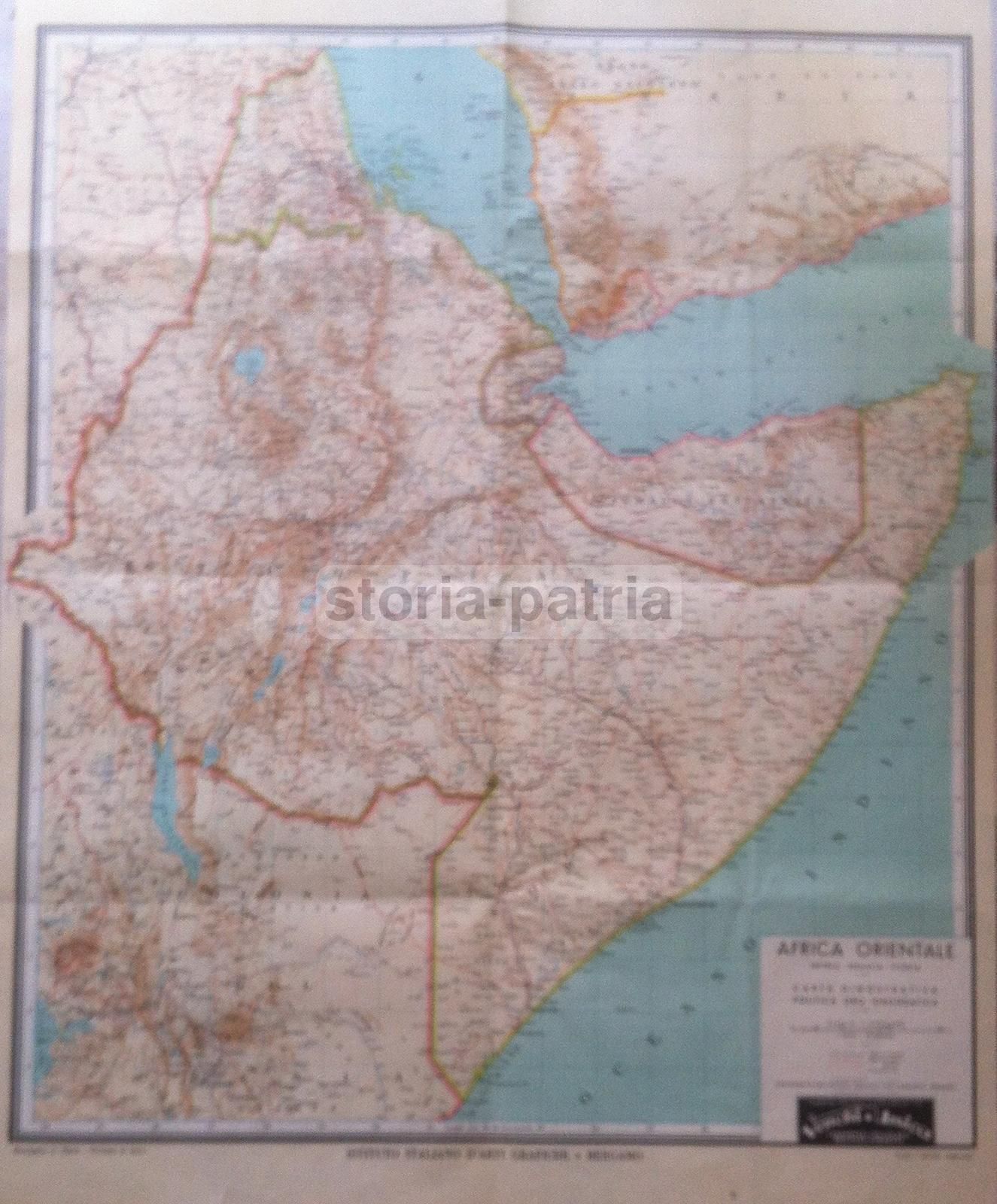 Mappa Africa Orientale Venchi Unica, Anni '30 '40, Colonie Italiane