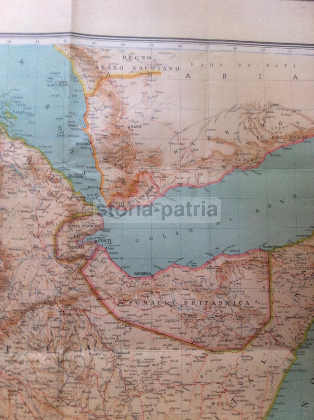 Mappa Africa Orientale Venchi Unica, Anni '30 '40, Colonie Italiane