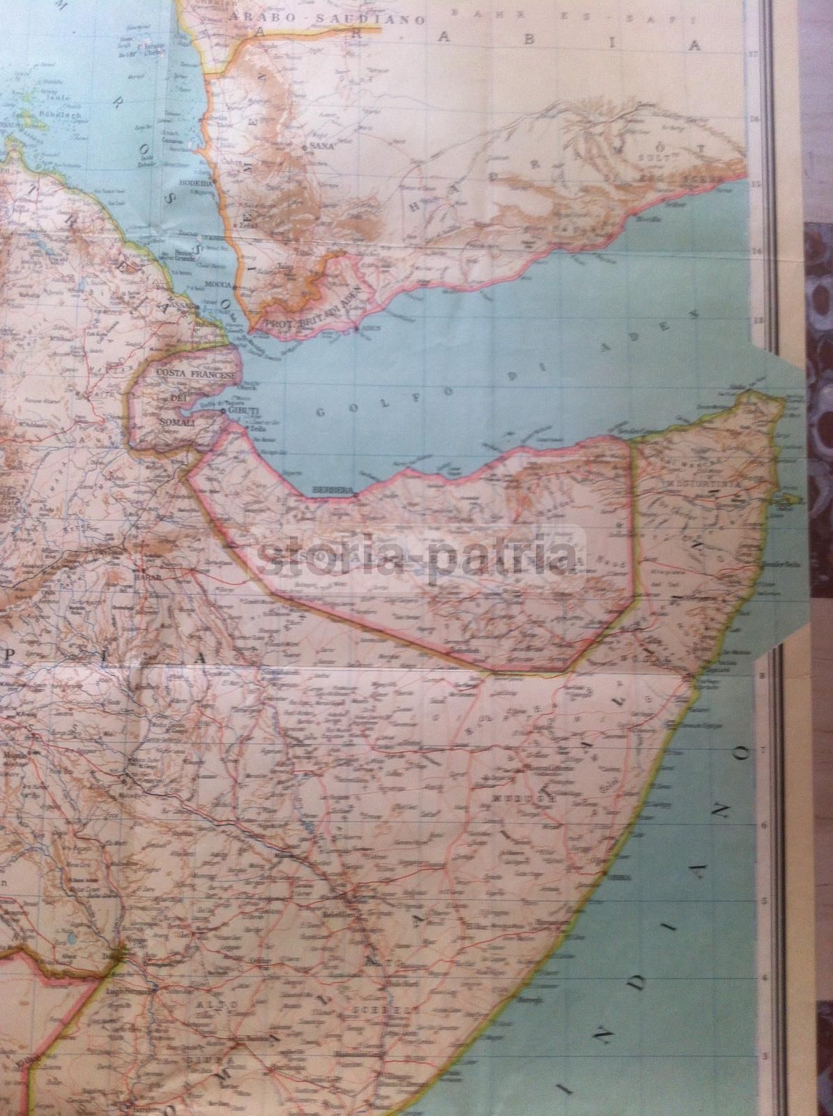 Mappa Africa Orientale Venchi Unica, Anni '30 '40, Colonie Italiane