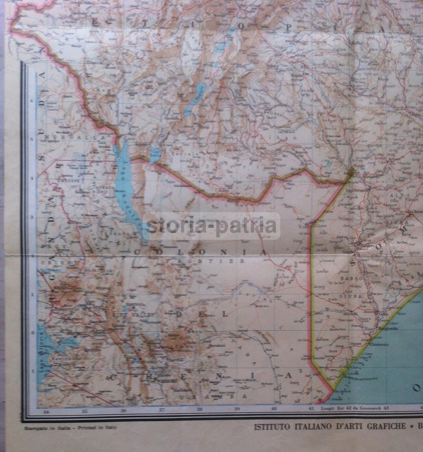 Mappa Africa Orientale Venchi Unica, Anni '30 '40, Colonie Italiane