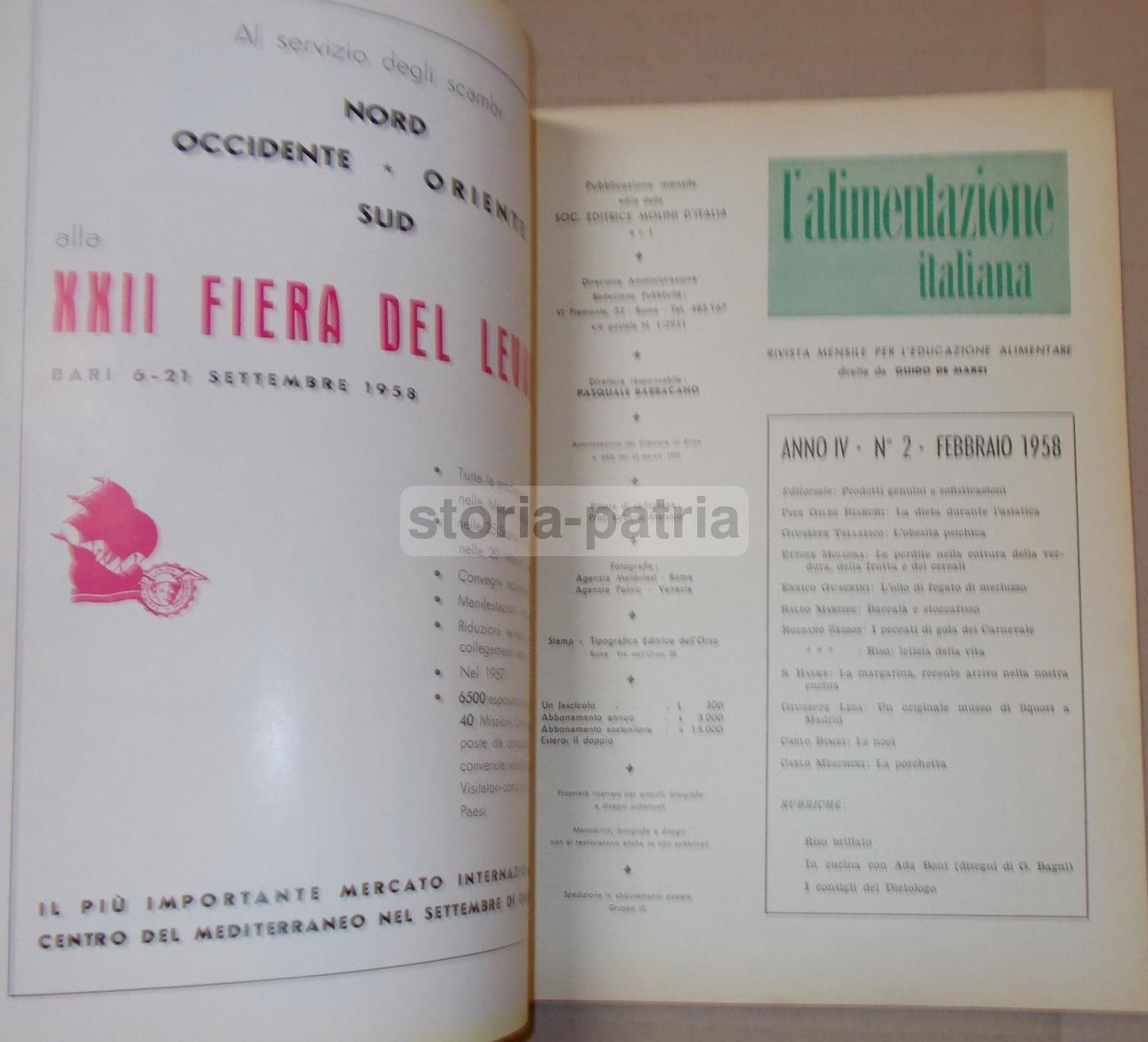 L'Alimentazione Italiana: Rivista Mensile 1958, Cucina E Dietetica