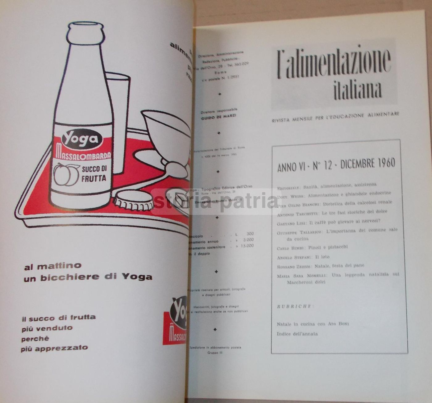 L'Alimentazione Italiana: Rivista Mensile Di Educazione Alimentare, Dicembre 1960