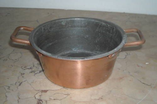 Antica Pentola In Rame Stagnato Artigianale Del 1900
