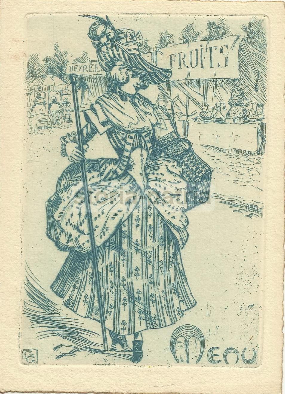 Menu Liberty Con Illustrazione Gentildonna