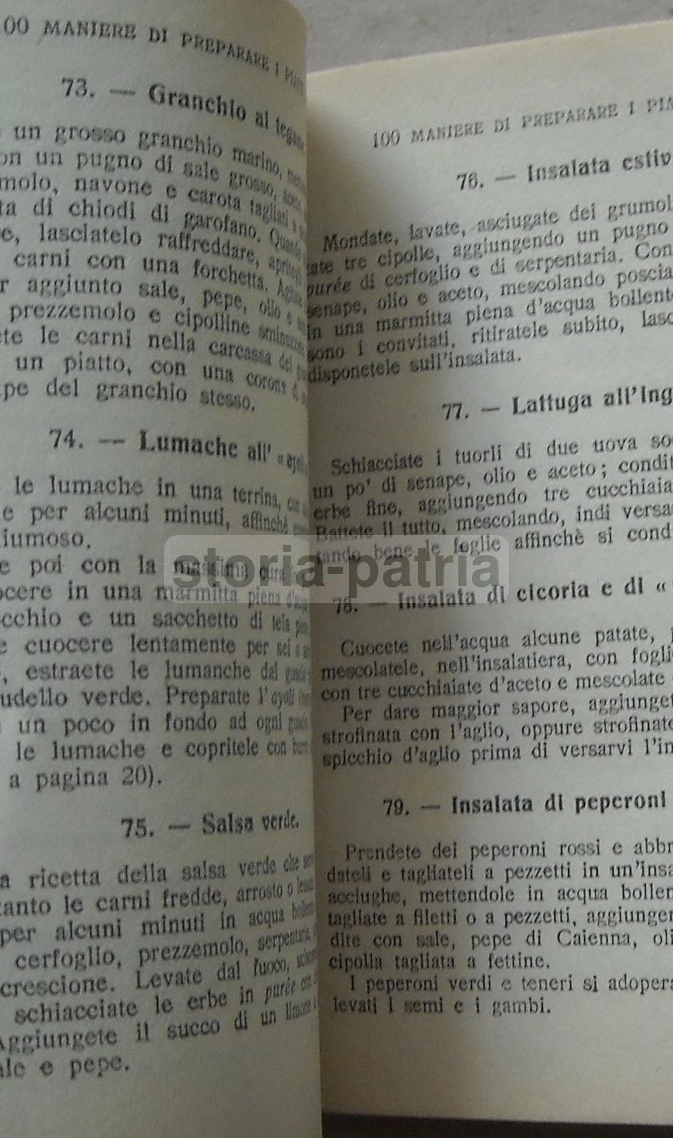100 Maniere Di Preparare I Piatti Freddi   Sonzogno, 1929