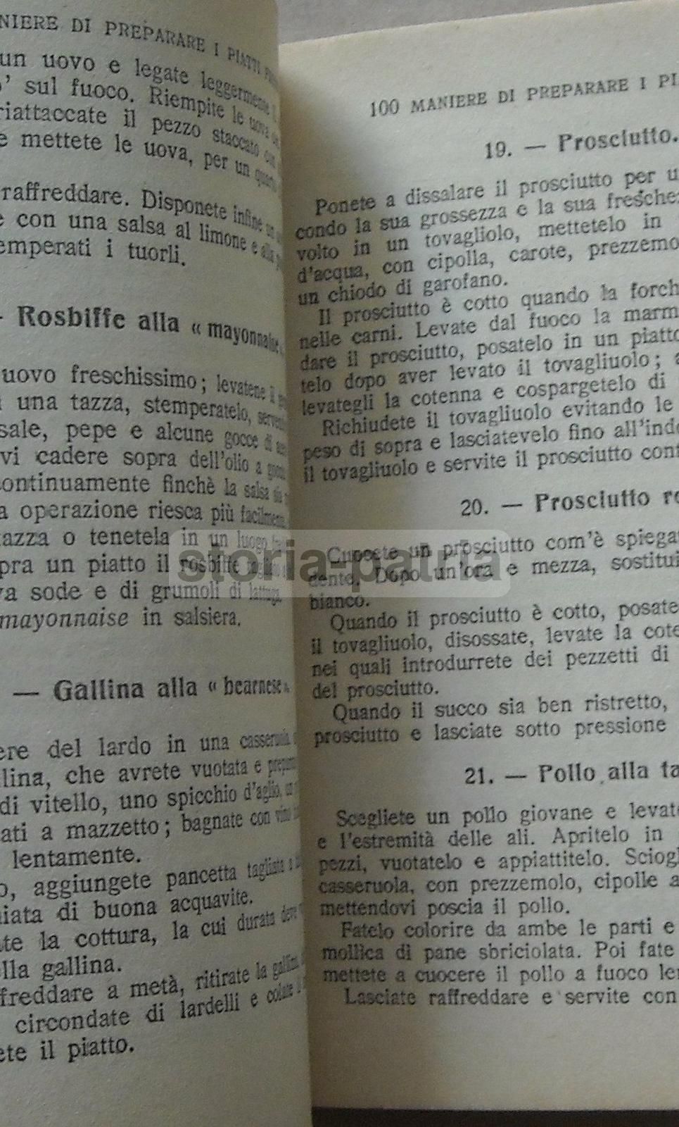 100 Maniere Di Preparare I Piatti Freddi   Sonzogno, 1929
