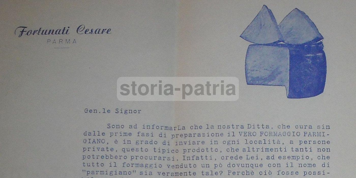 Pubblicità Storica Parmigiano Fortunati Parma 1962 Con Busta