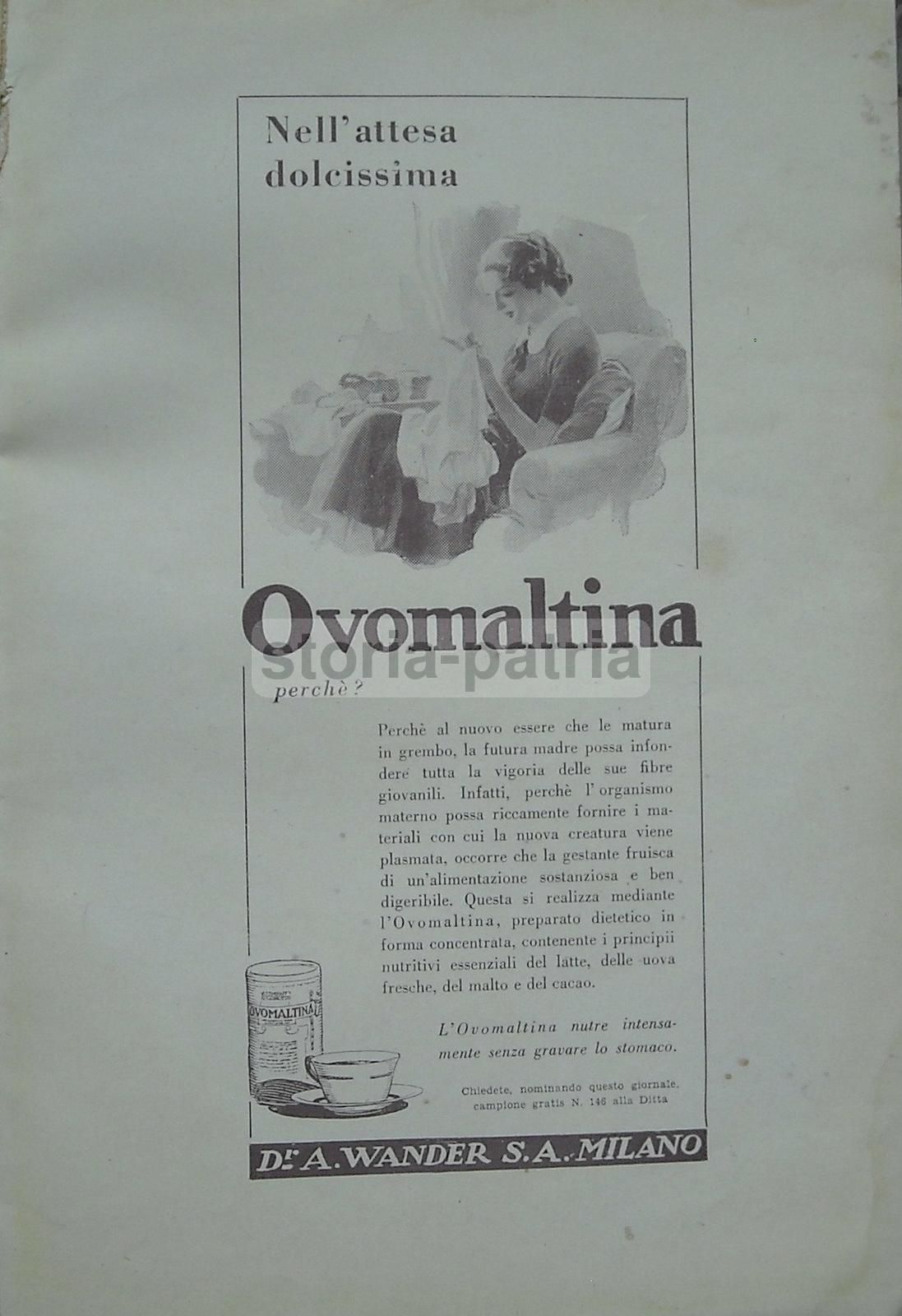 Pubblicità Confetture Cirio E Ovomaltina Wander, Anni '40