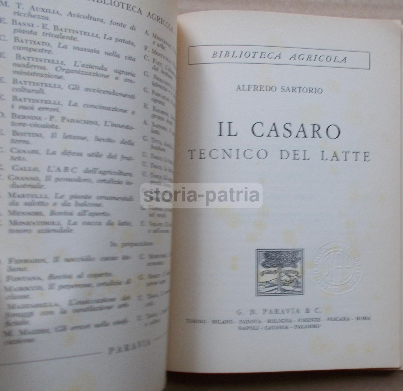 Il Casaro Di Alfredo Sartorio, Paravia 1961, Latte E Formaggi