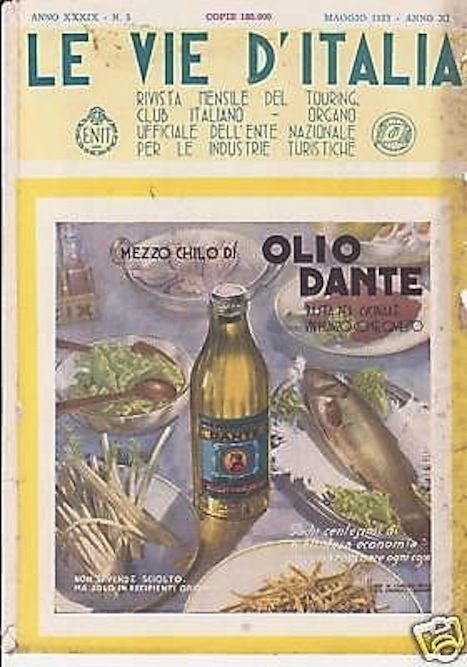 Pubblicità Olio Dante 1933 Camuzzi Crimella Aspirina Odol