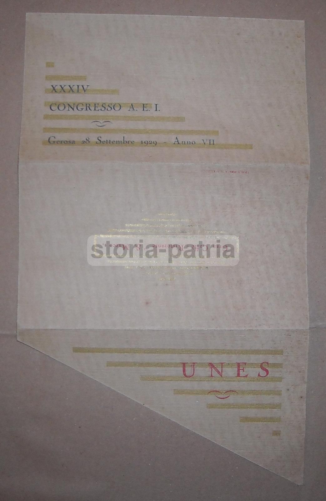 Menu Storico Ristorante San Marco Gerosa 1929 XXXIV Congresso A.E.I.