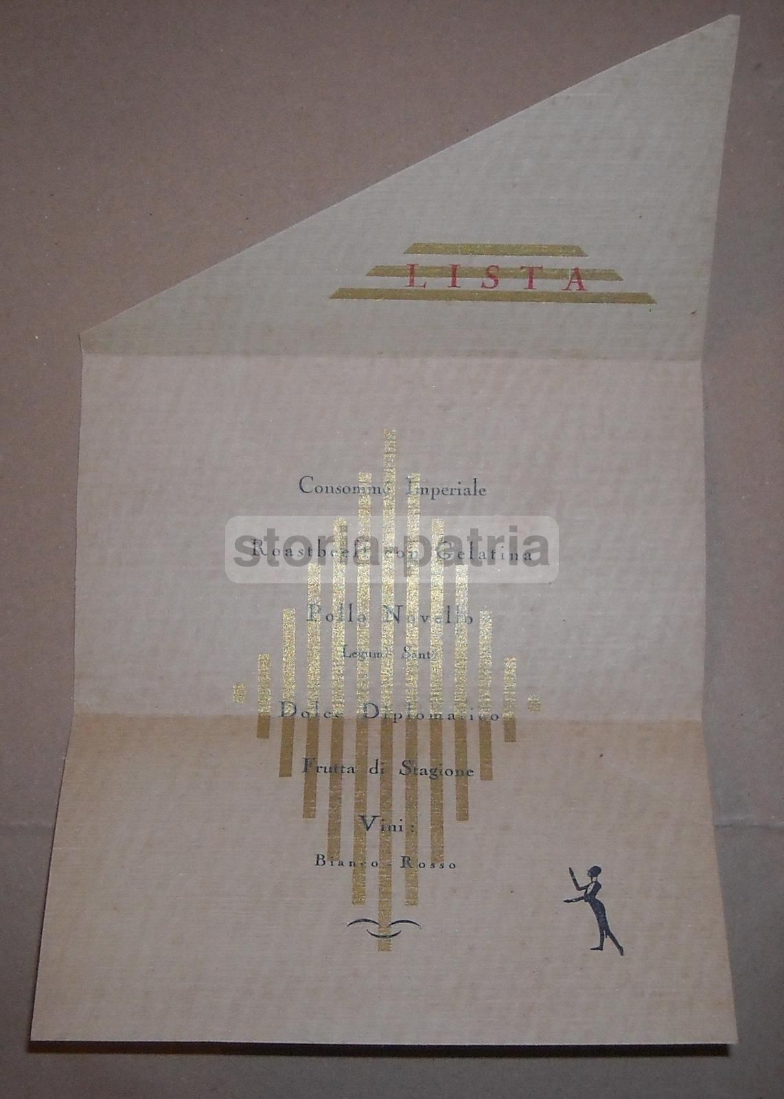 Menu Storico Ristorante San Marco Gerosa 1929 XXXIV Congresso A.E.I.