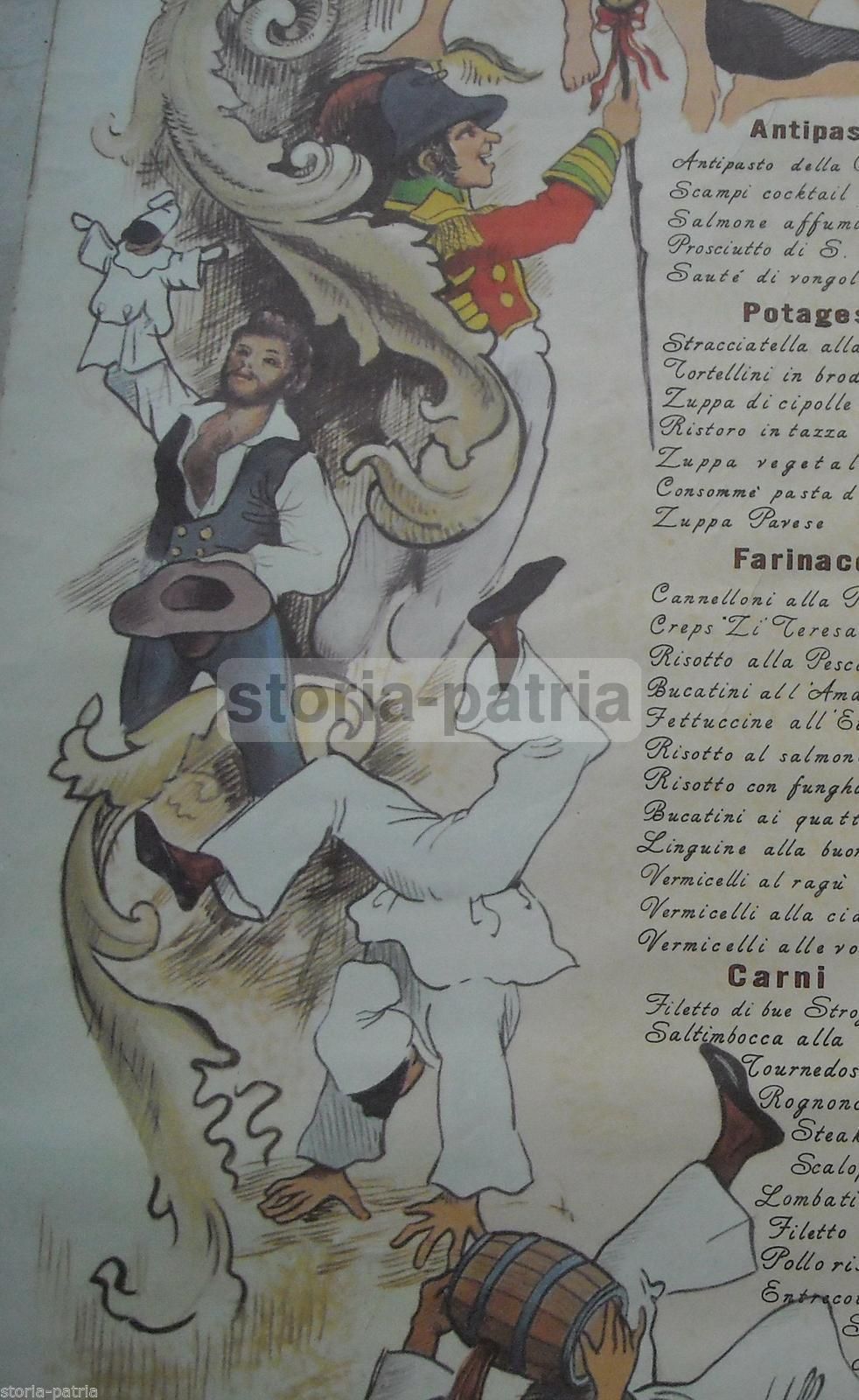 Menu Ristorante Zi' Teresa Napoli Folklore Kasslatter Vintage