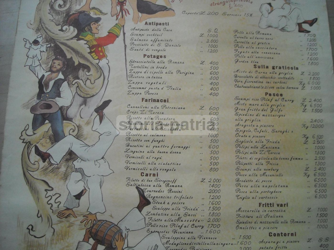 Menu Ristorante Zi' Teresa Napoli Folklore Kasslatter Vintage