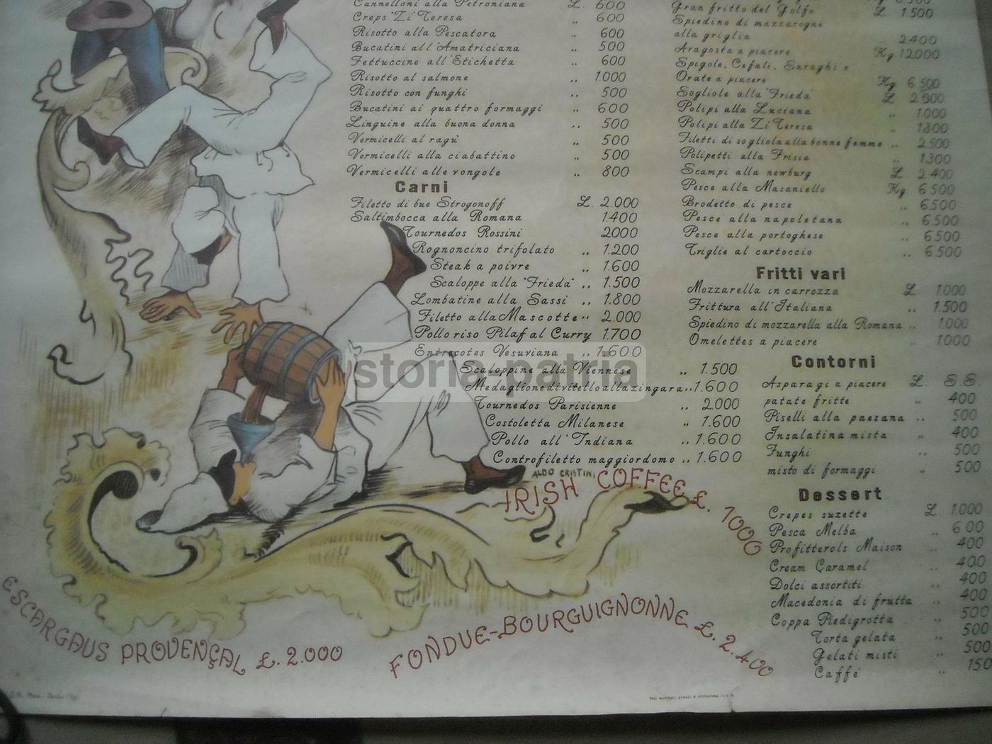 Menu Ristorante Zi' Teresa Napoli Folklore Kasslatter Vintage