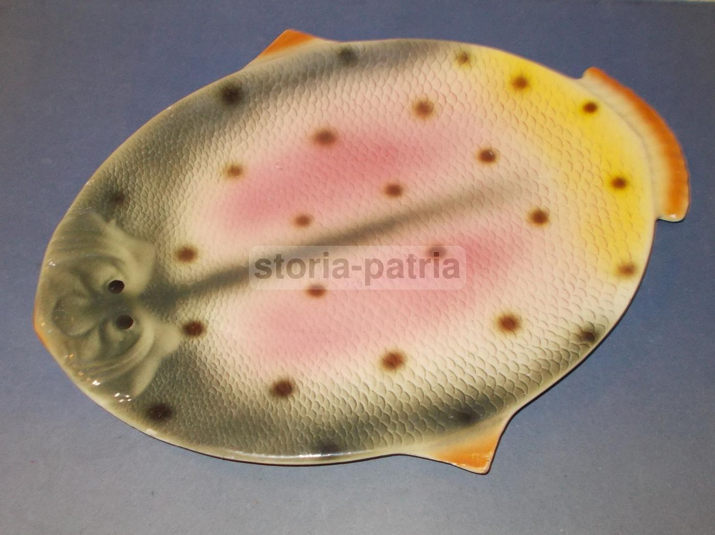 Vassoio Ceramica Pesce Policromo Vintage Anni '50 Italiano