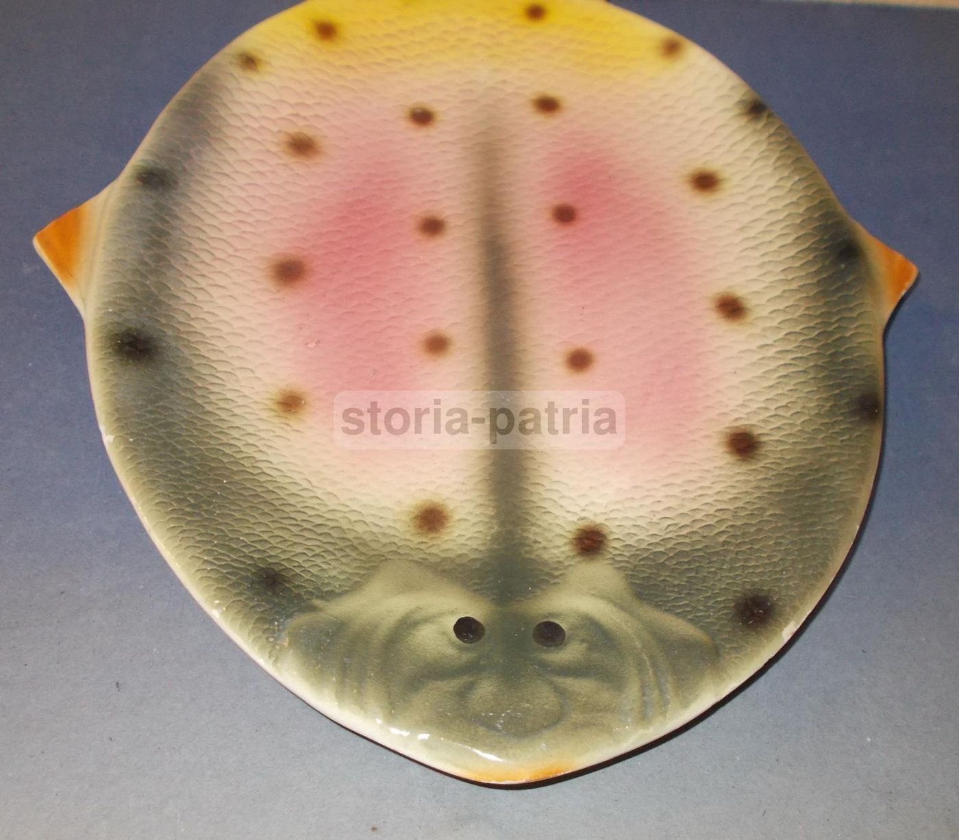 Vassoio Ceramica Pesce Policromo Vintage Anni '50 Italiano