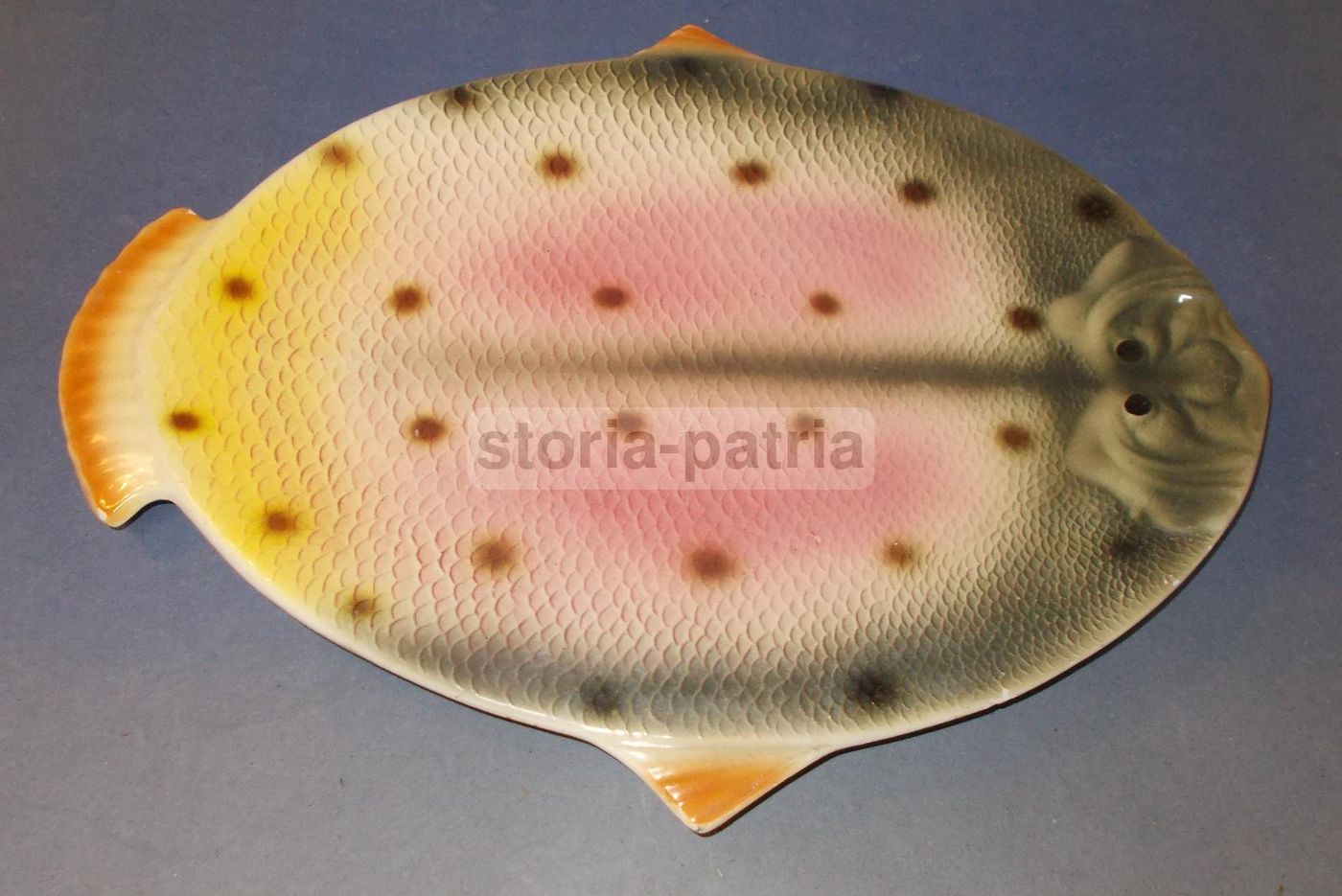 Vassoio Ceramica Pesce Policromo Vintage Anni '50 Italiano