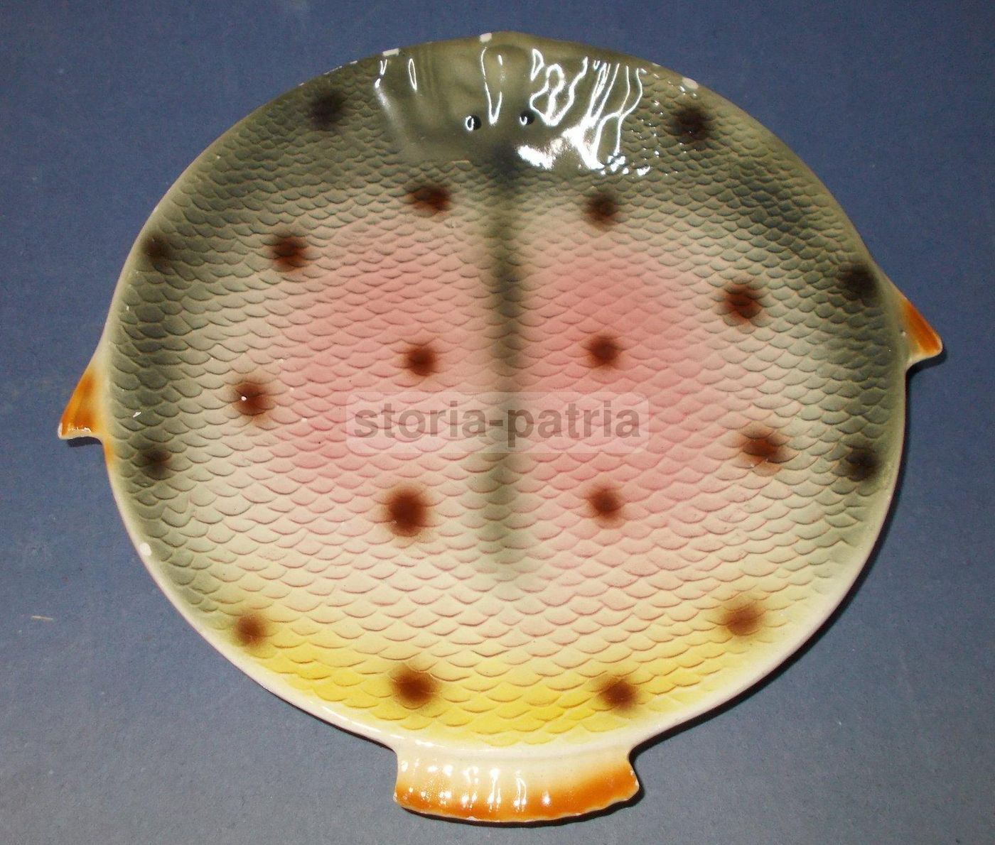 Piatto Ceramica Forma Pesce Policromo Vintage Anni 50