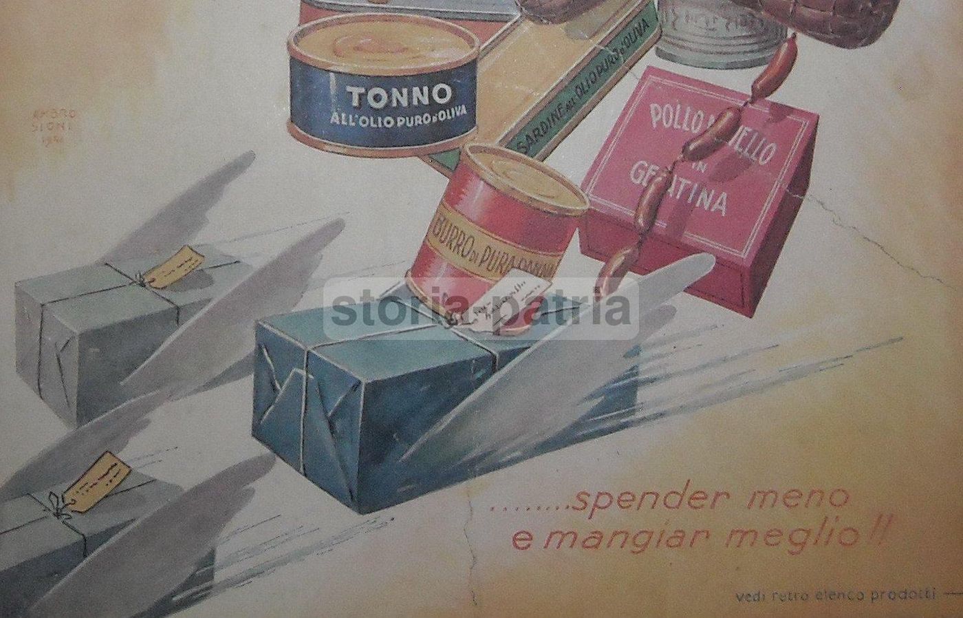 Locandina Pubblicitaria F.lli Greci Parma Anni '50 Specialità Alimentari