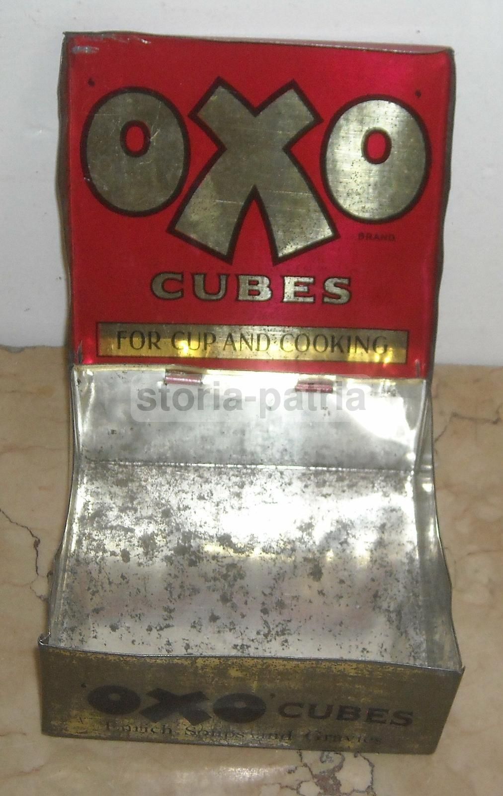 Scatola Latta Dadi Brodo Oxo Vintage Anni '20 '30 Pubblicità