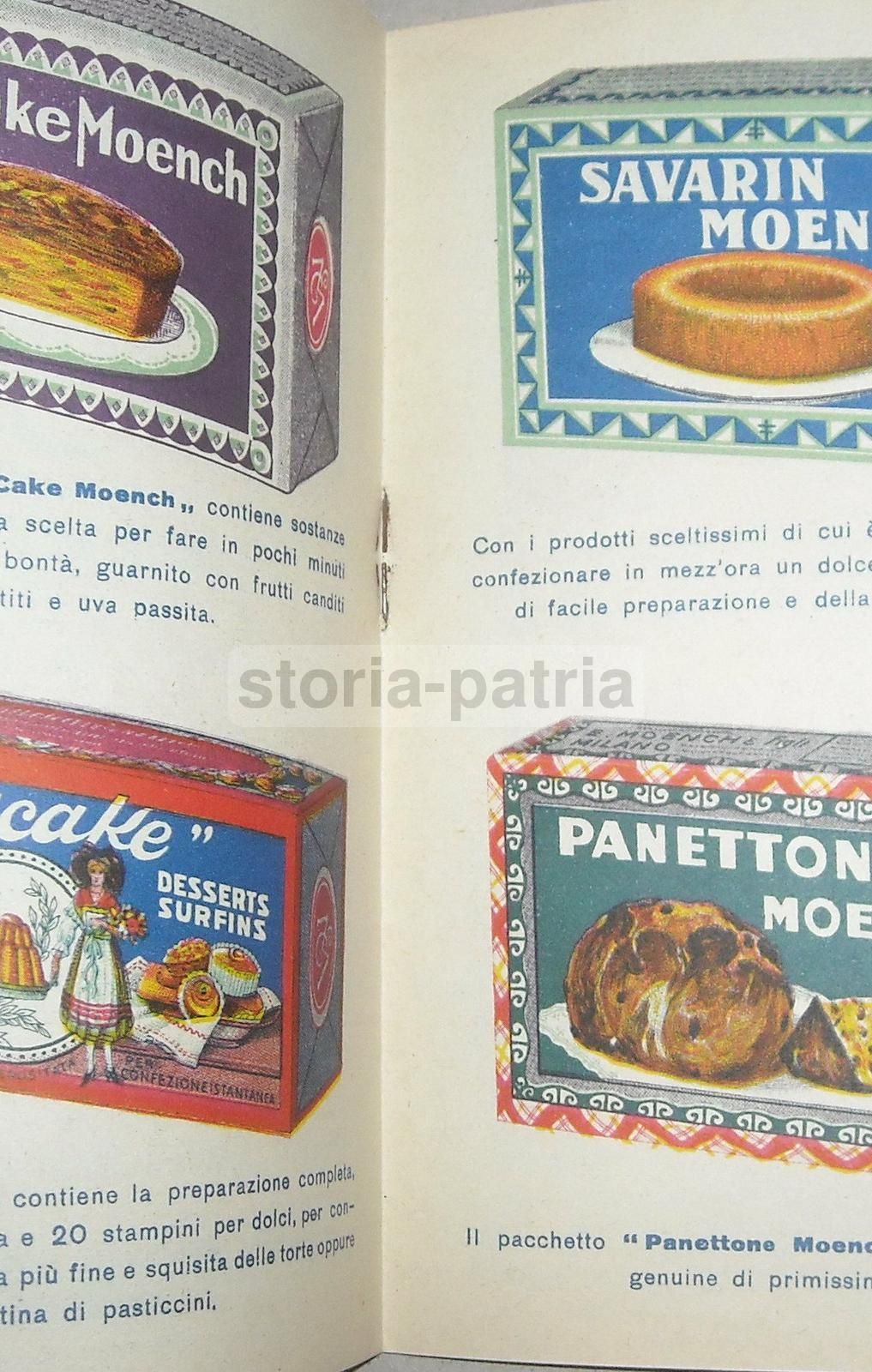 Ricettario Pasticceria Moench, Milano, Anni '20 '30