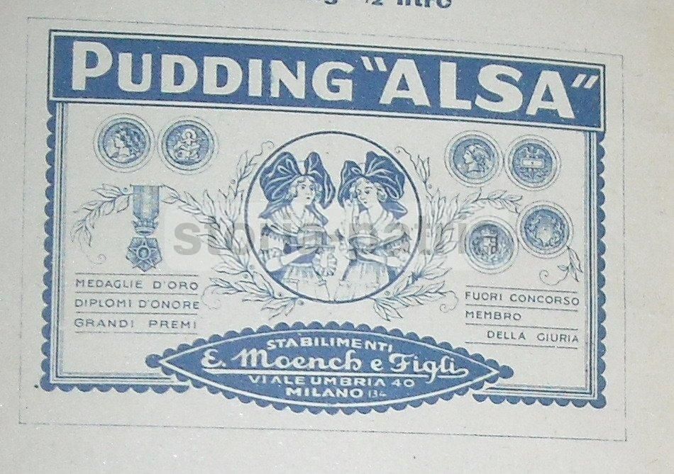 Ricettario Pasticceria Moench, Milano, Anni '20 '30